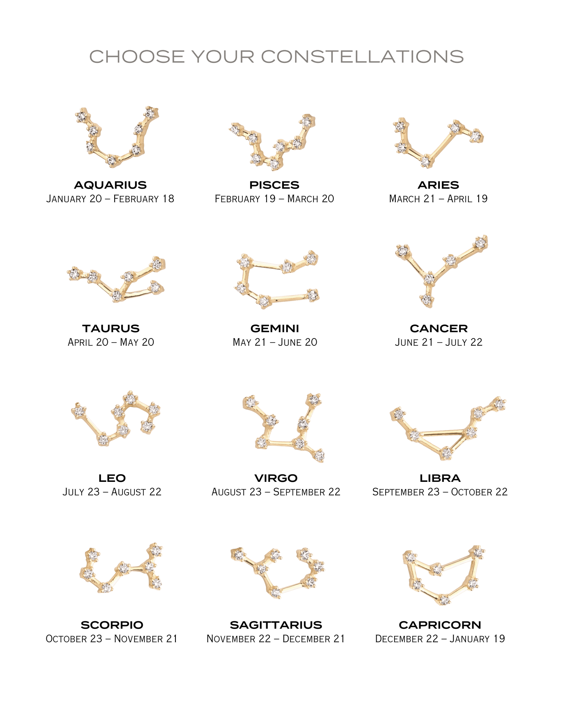 Constellation Birthstone Necklace - 18K Gold Vermeil Necklaces magal-dev