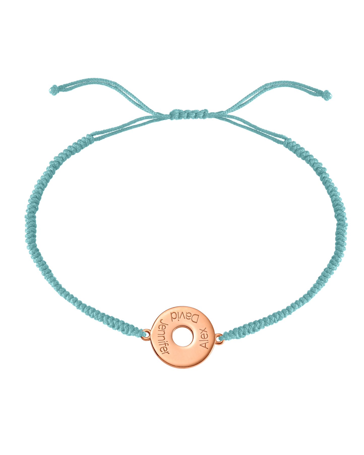 Donut Cord Bracelet - 18K Rose Vermeil Bracelets magal-dev Turquoise 1 Names Adjustable from 4" to 9"