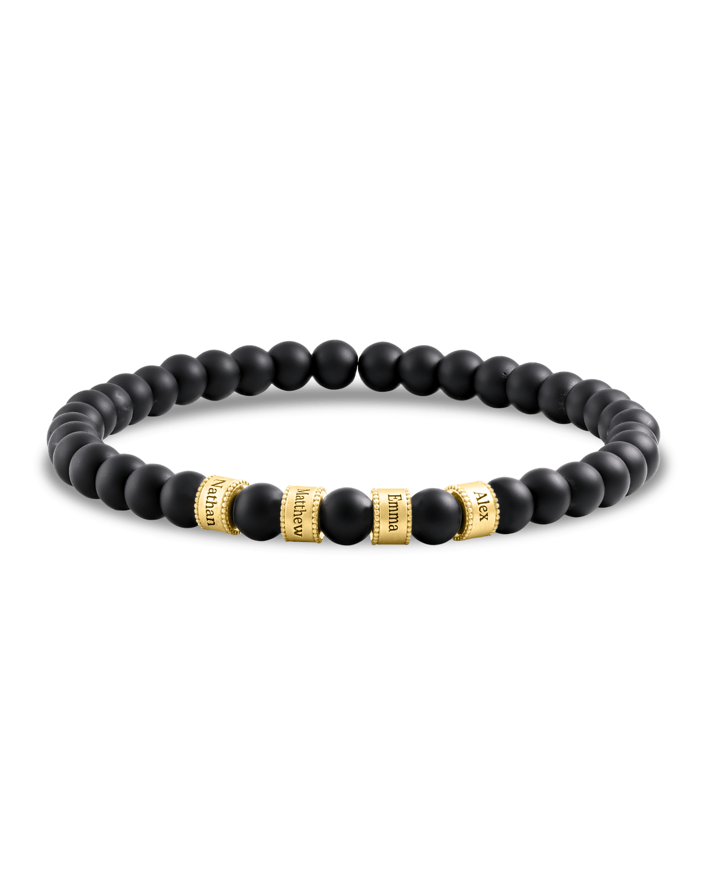 Dad's Legacy Beads Bracelet w/ Black Onyx Stones - 925 Sterling Silver Bracelets magal-dev