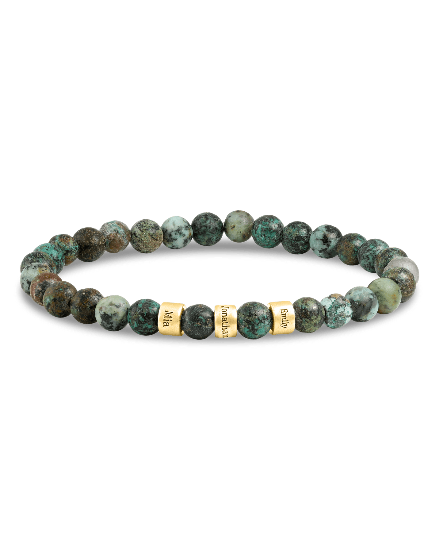 Dad's Legacy Beads Bracelet w/ Picasso Jasper Stones - 18K Gold Vermeil Bracelets magal-dev Turquoise Gemstone 1 Charm 7.5" M/L Wrist