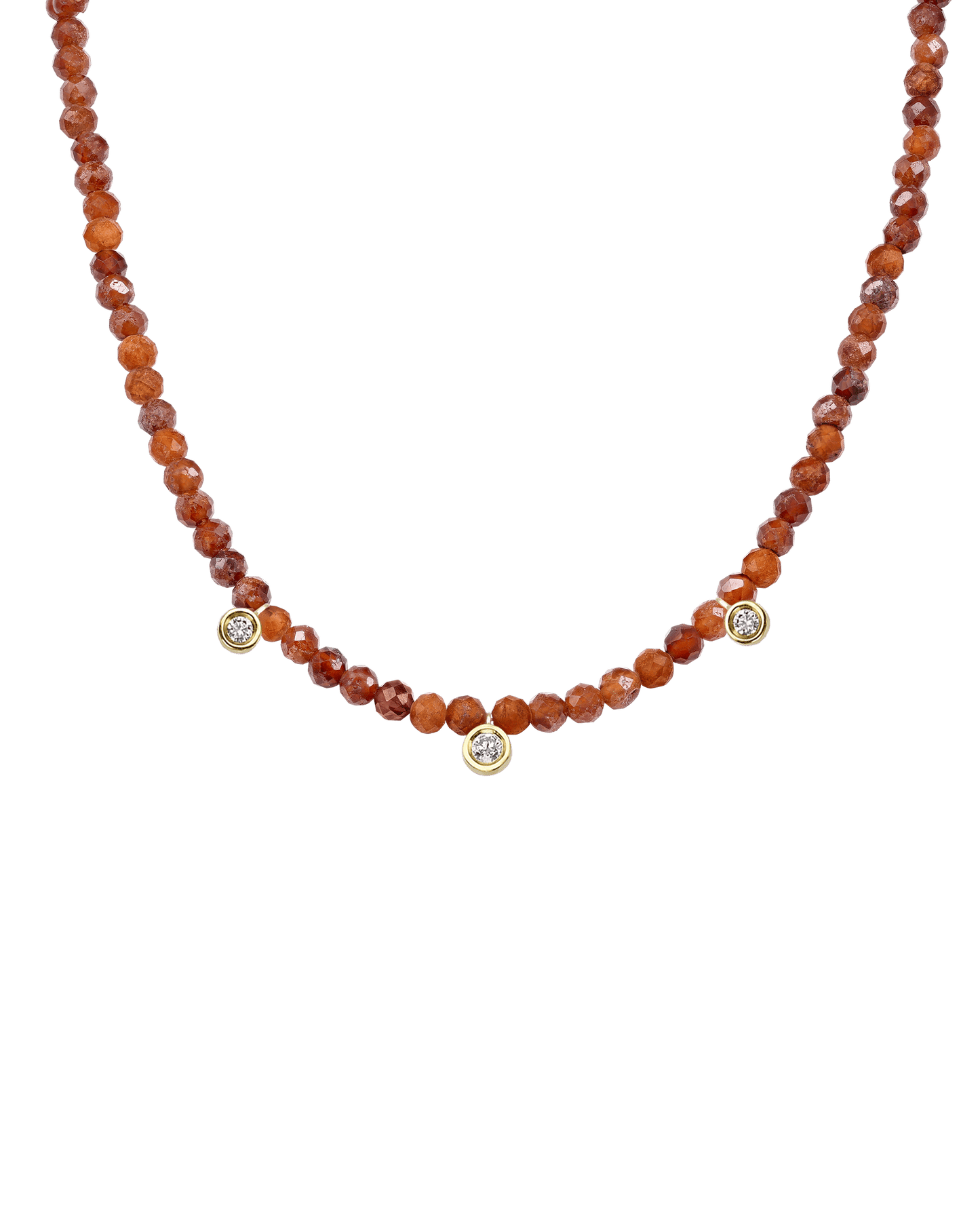 Colliers 3 Diamants & Pierres Précieuses - Or Rose 14 carats Necklaces magal-dev