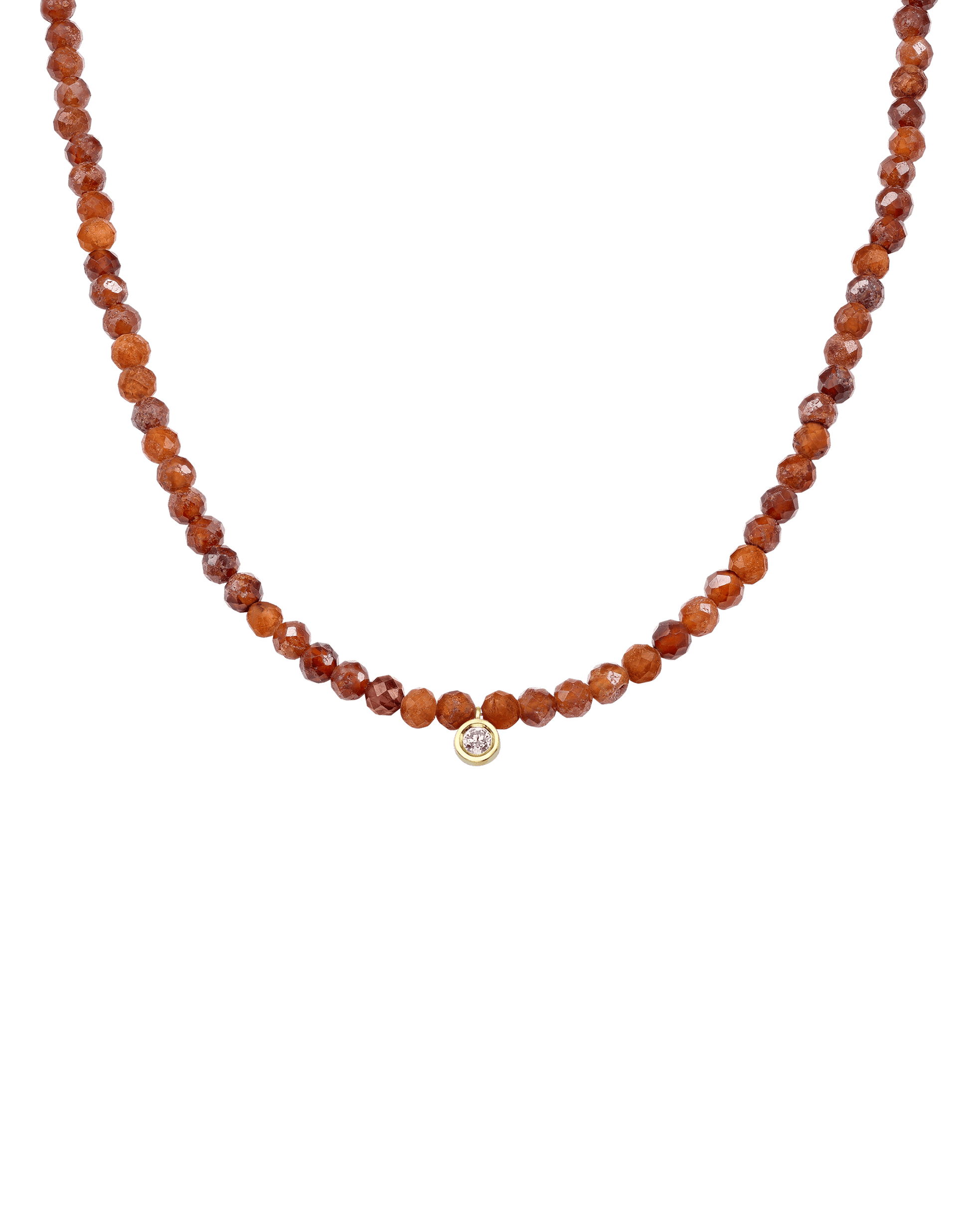 Collier Pierres Précieuses & Diamant - Or Jaune 14 carats Necklaces magal-dev Grenat naturel Medium: 0.05 carats 35cm