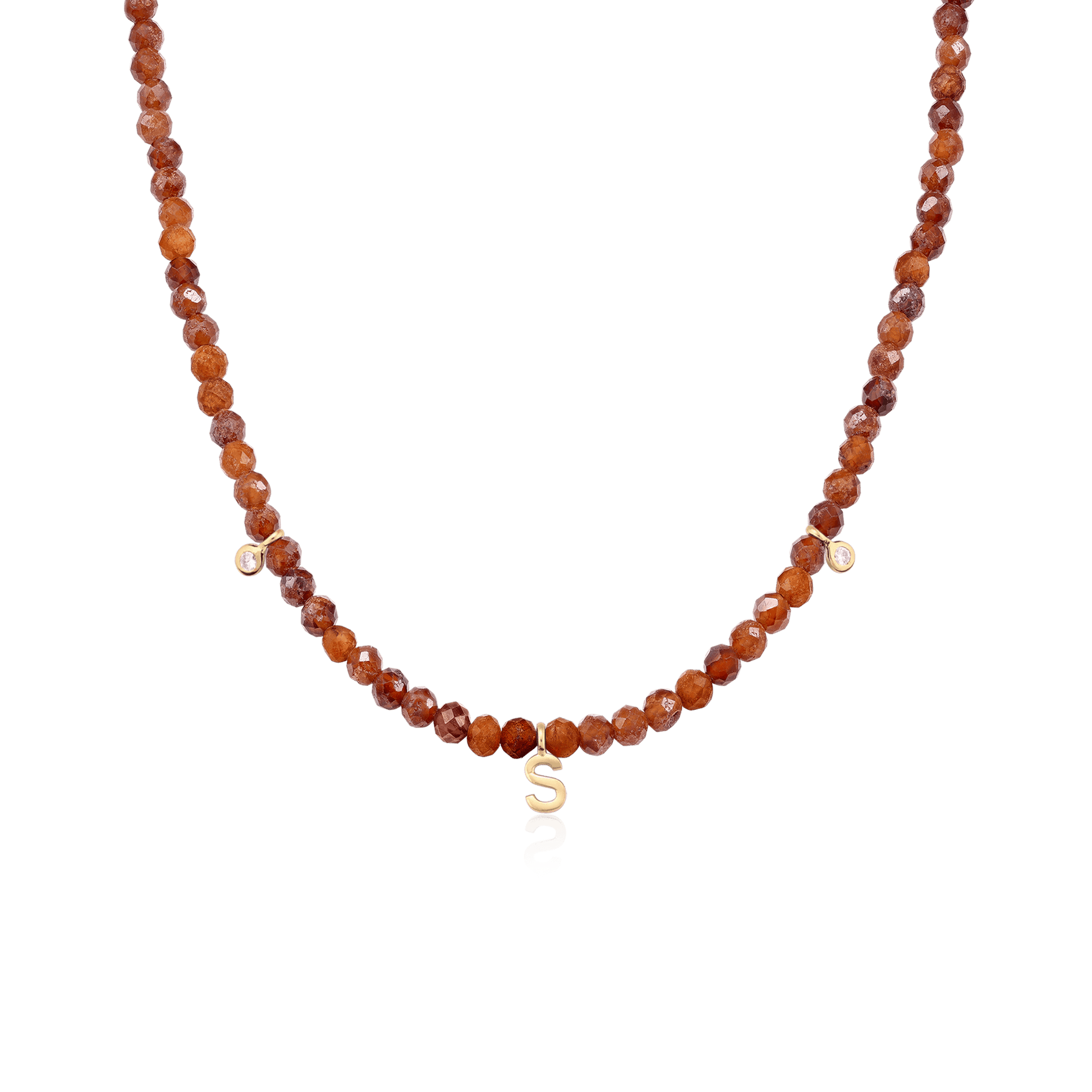 Alexis Necklace - 18K Gold Vermeil Necklaces Gold Vermeil Natural Garnet 14" - Collar
