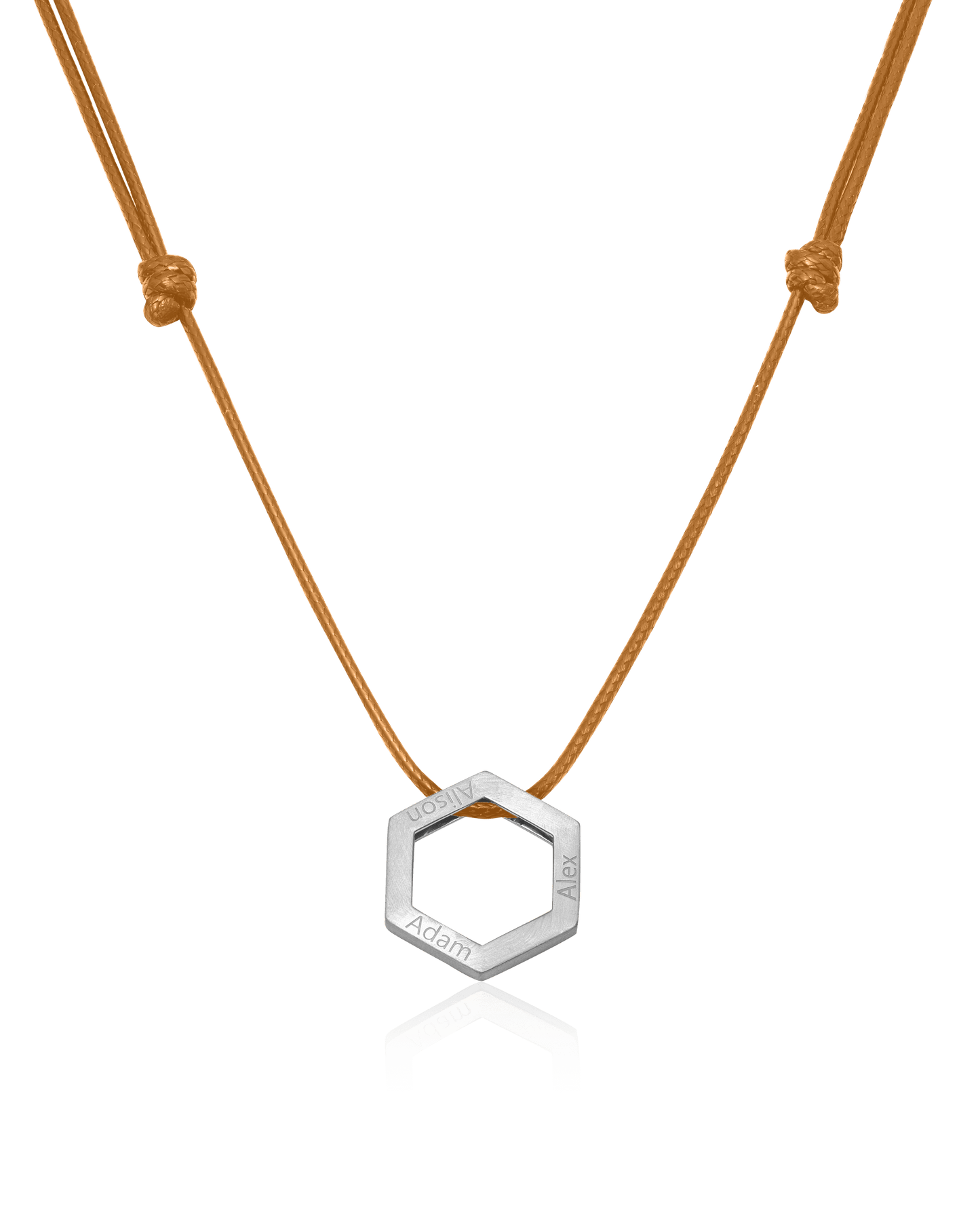 Honeycomb Necklace - 925 Sterling Silver Necklaces magal-dev Brown 1 Name Adjustable Cord Chain 20"-24"