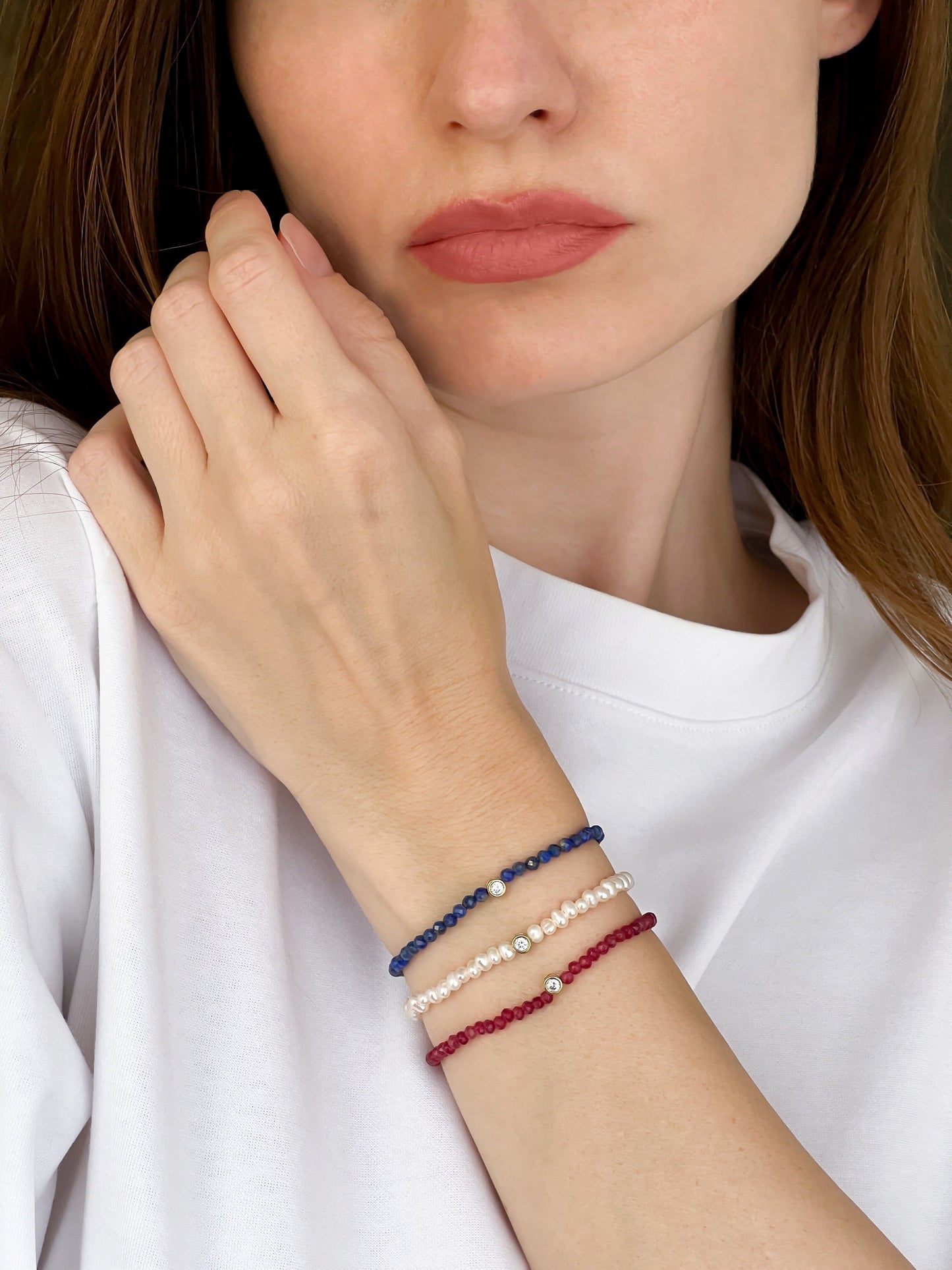 Pearl & Diamond Bracelet - 14K Yellow Gold Bracelets magal-dev