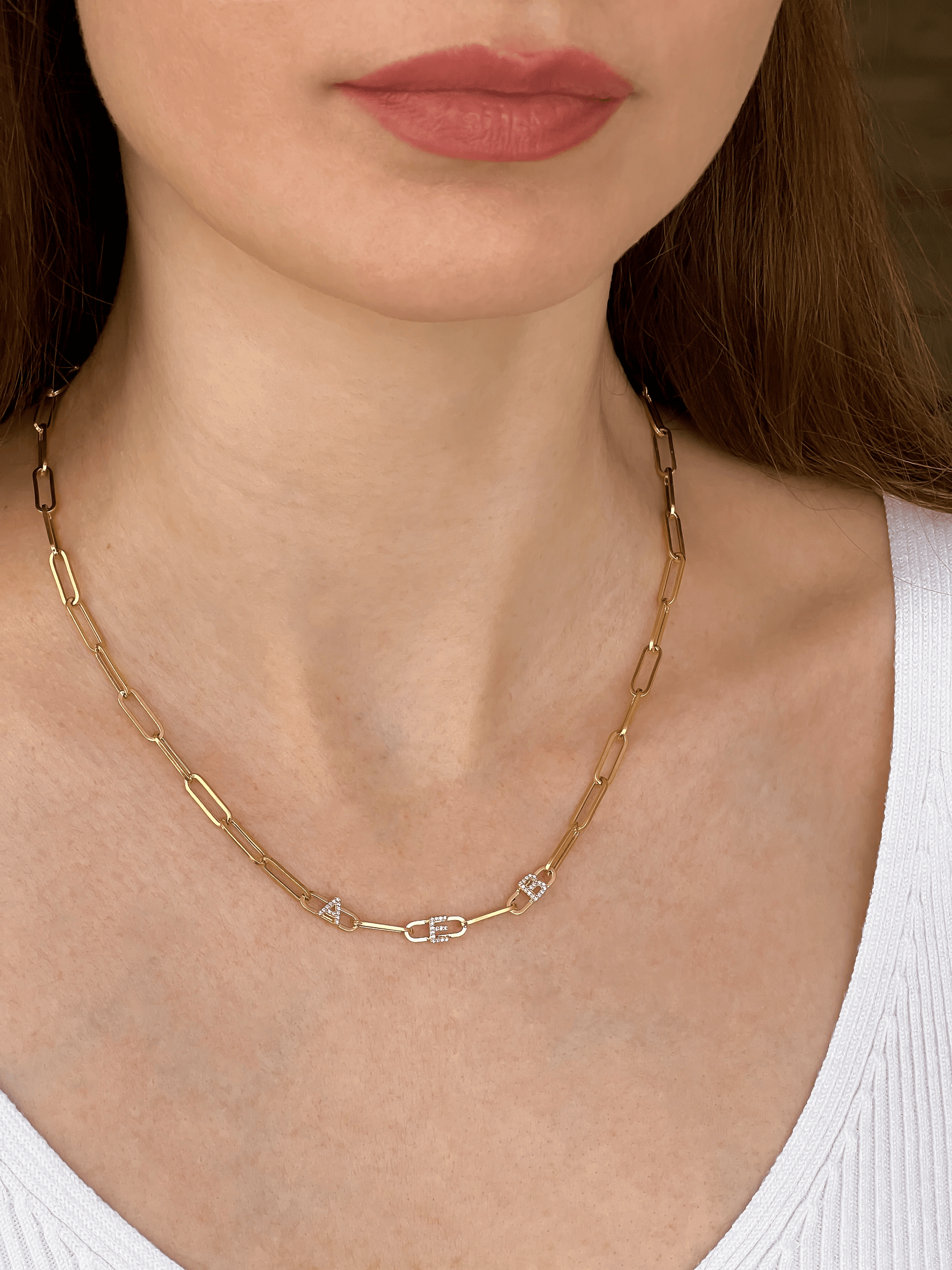 Initials Link Necklace - 18K Gold Vermeil Necklaces magal-dev