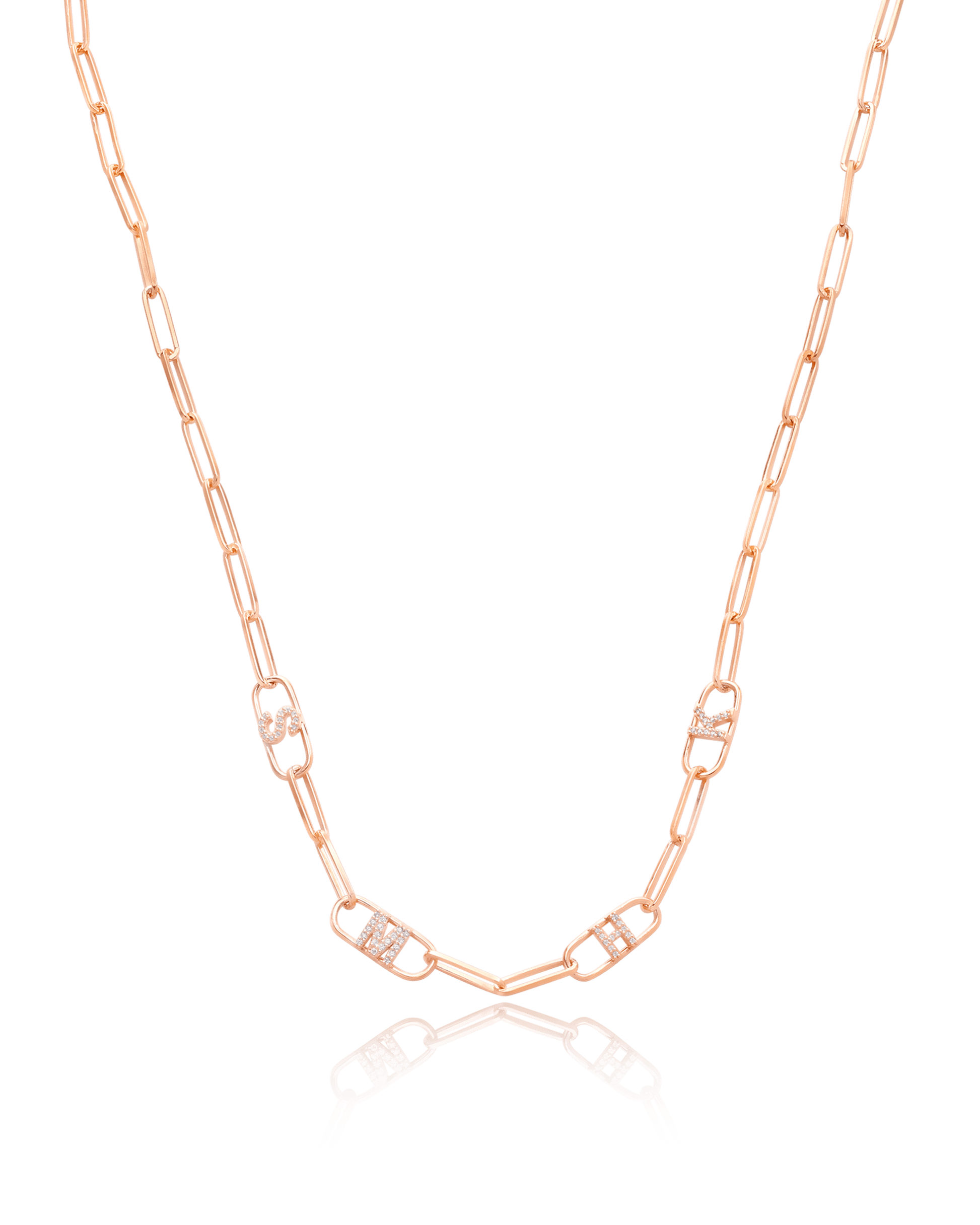 Initials Link Necklace - 925 Sterling Silver Necklaces magal-dev