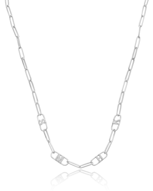 Initials Link Necklace - 925 Sterling Silver Necklaces magal-dev 1 Initial 16”
