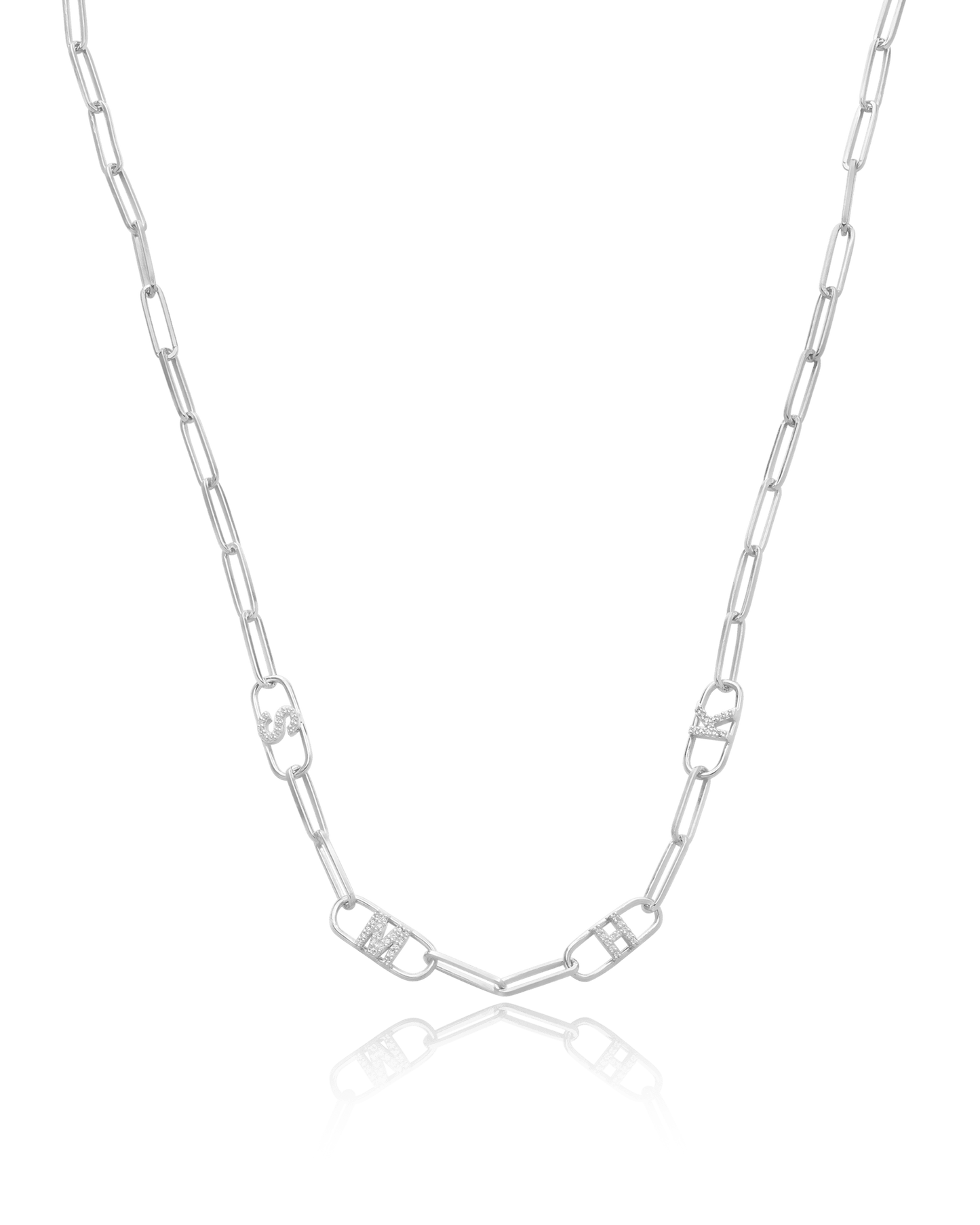Initials Link Necklace - 18K Rose Vermeil Necklaces magal-dev