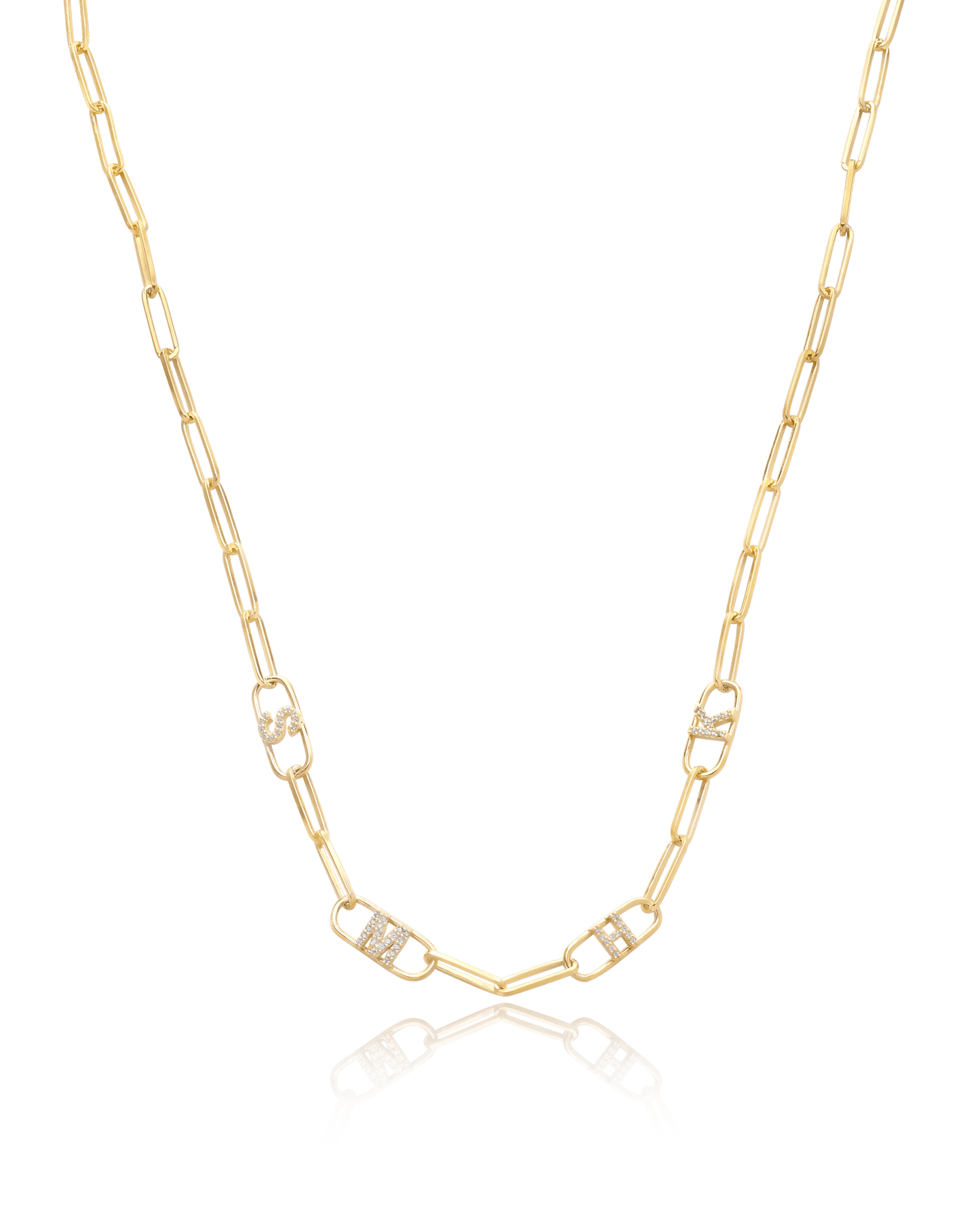 Initials Link Necklace - 18K Rose Vermeil Necklaces magal-dev