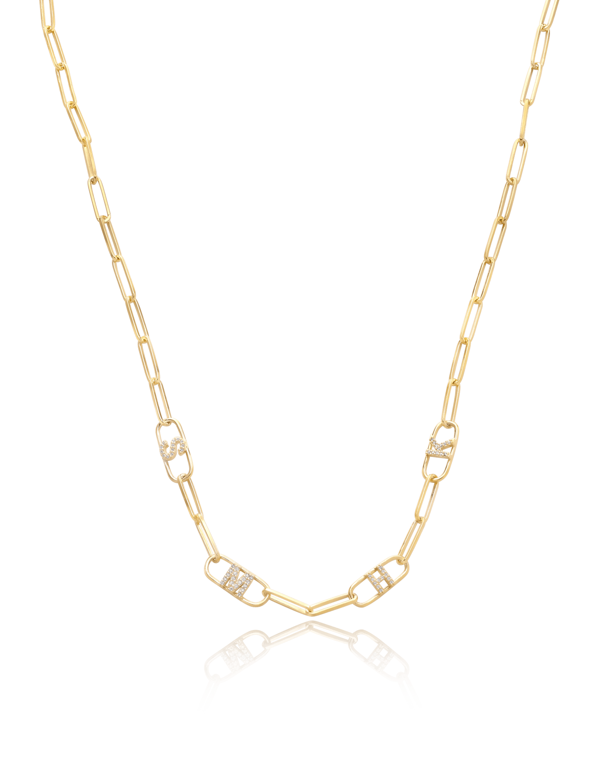 Initials Link Necklace - 18K Rose Vermeil Necklaces magal-dev