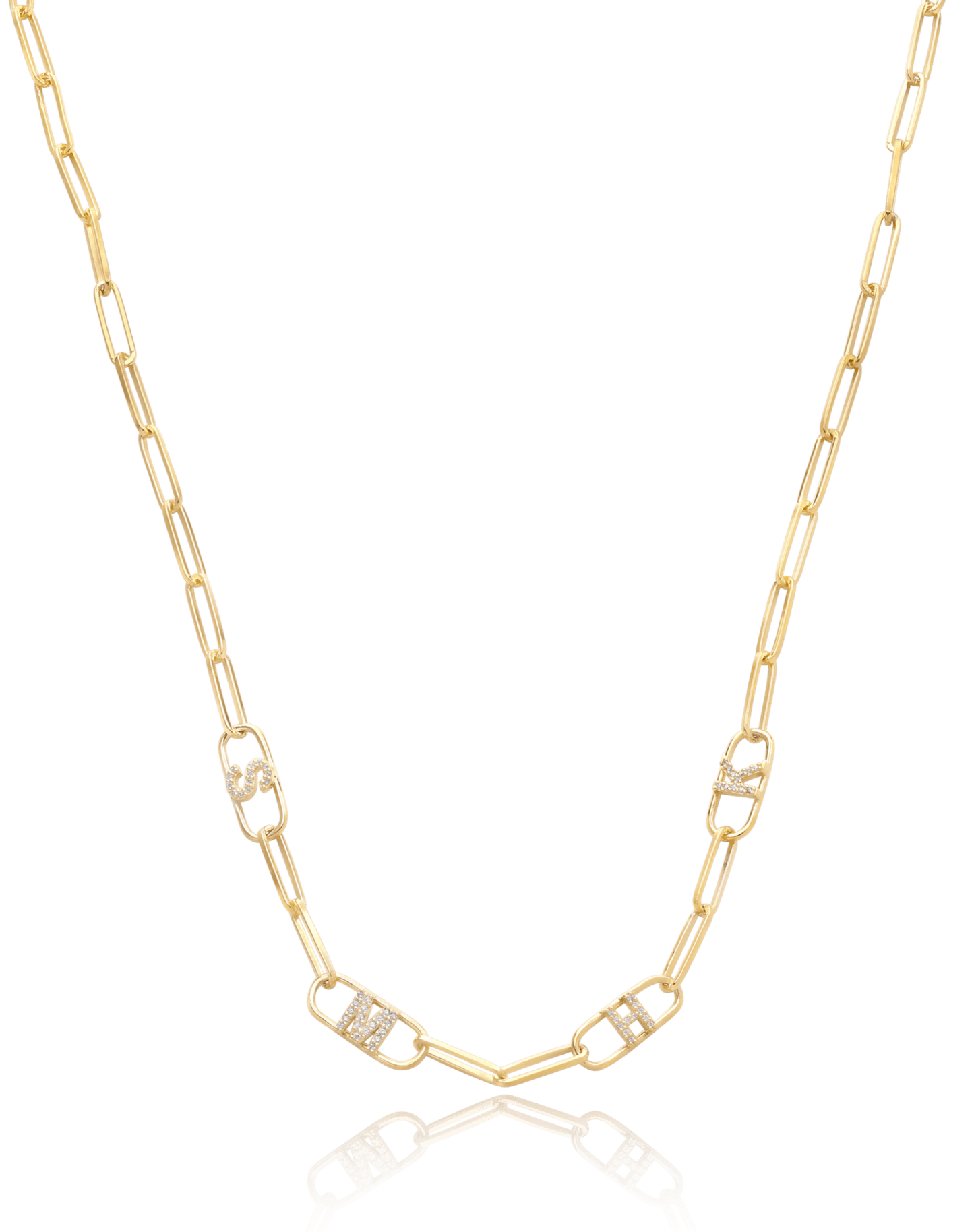 Initials Link Necklace - 18K Gold Vermeil Necklaces magal-dev 1 Initial 16”