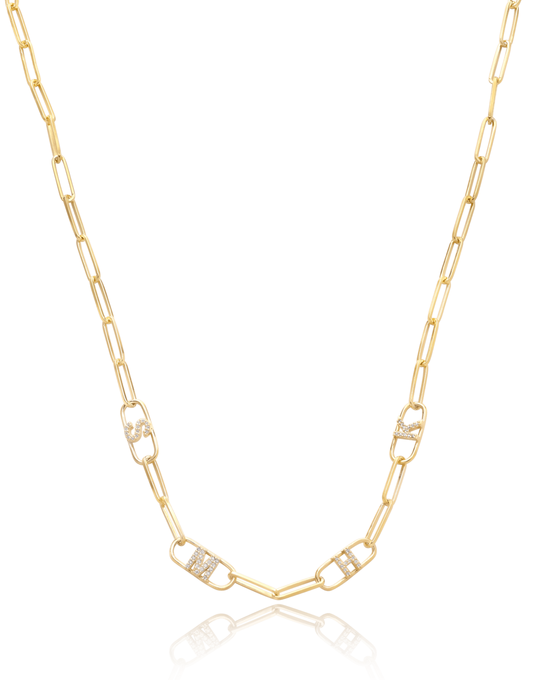Initials Link Necklace - 18K Gold Vermeil Necklaces magal-dev 1 Initial 16”