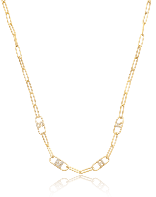Initials Link Necklace - 18K Gold Vermeil Necklaces magal-dev 1 Initial 16”
