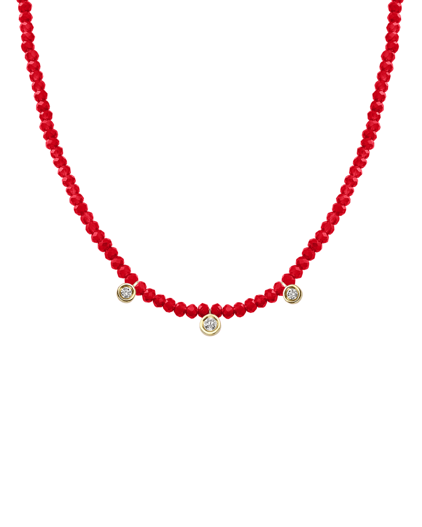 Turquoise Gemstone & Three diamonds Necklace - 14K Rose Gold Necklaces magal-dev