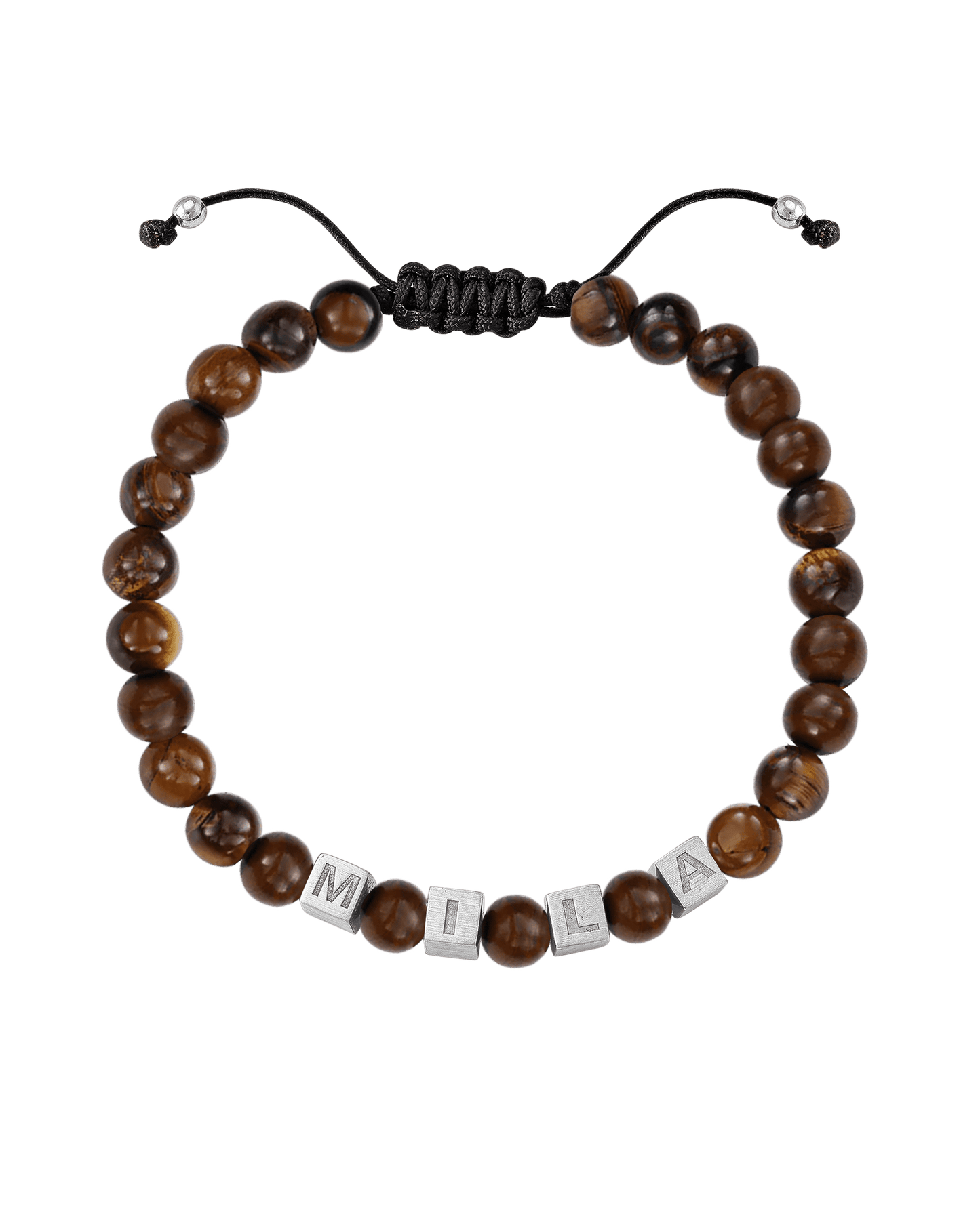 Bracelet Alpha Cubes - Argent 925 Bracelets magal-dev Œil de Tigre Marron 1