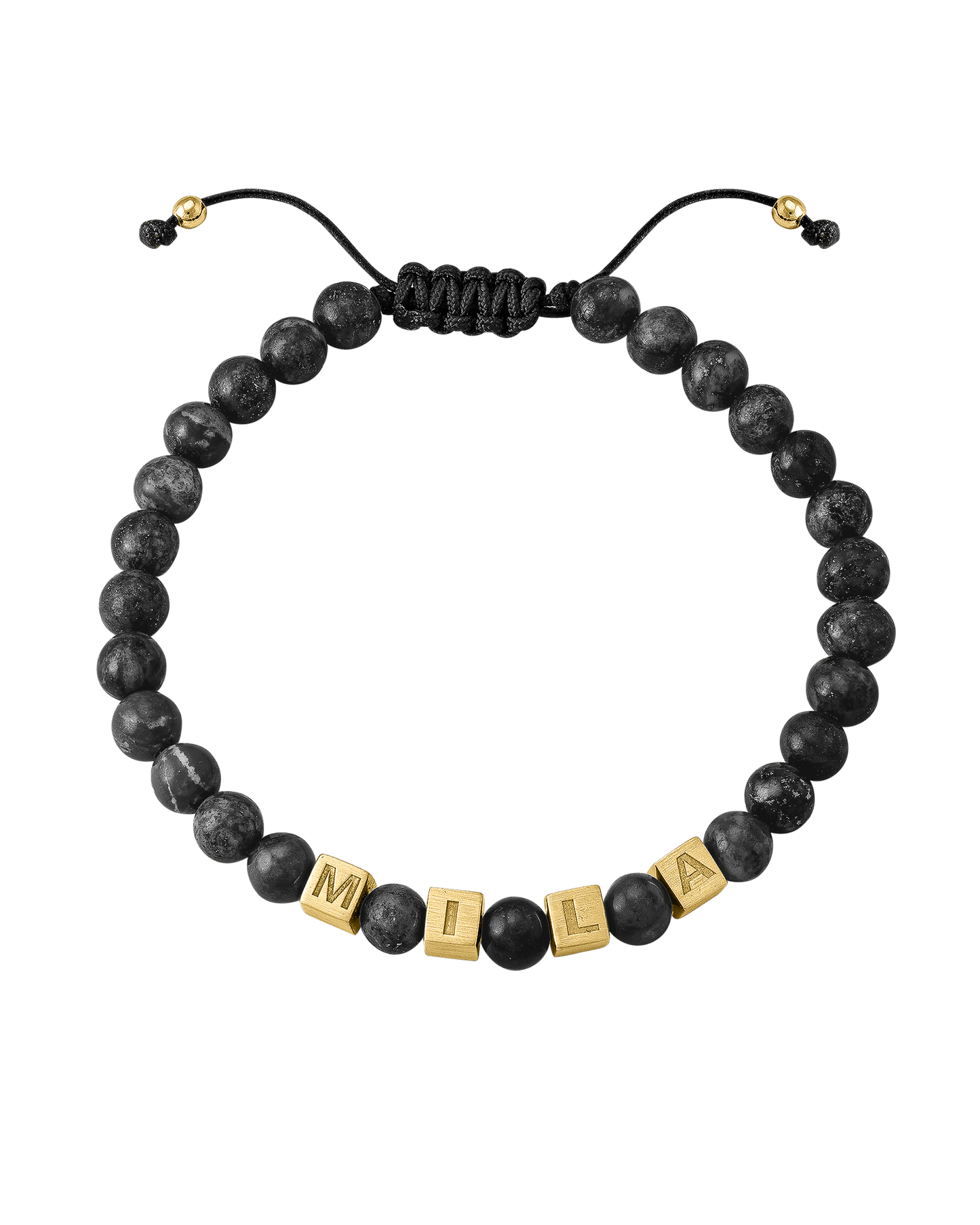 Bracelet Alpha Cubes - Or Jaune Plaqué 18 carats Bracelets magal-dev Perle de Lave Grise (Rupture de Stock) 1