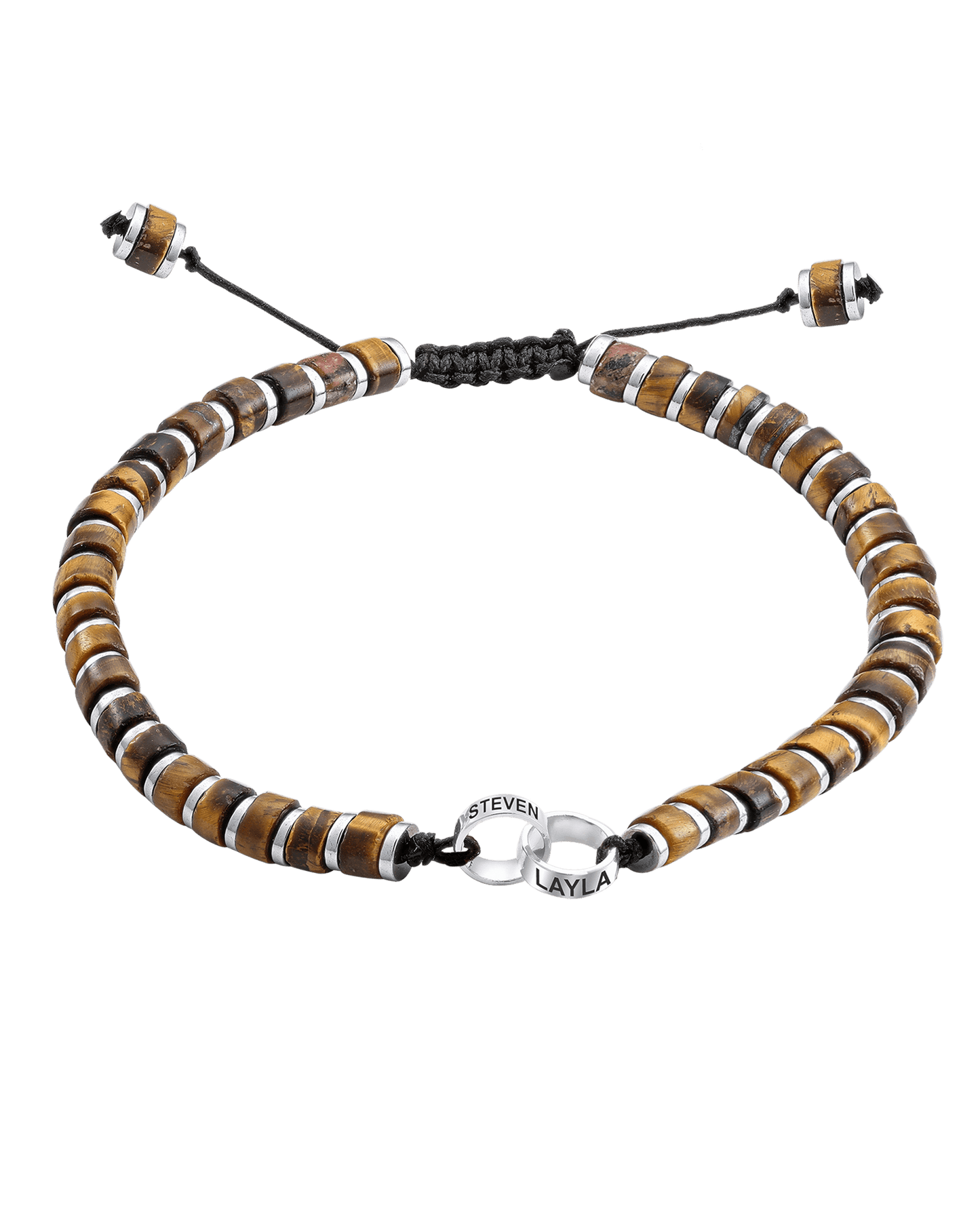 Bracelet Oeil de Tigre & Bagues Personnalisables - Argent 925 Bracelets magal-dev 2 Lien(s)
