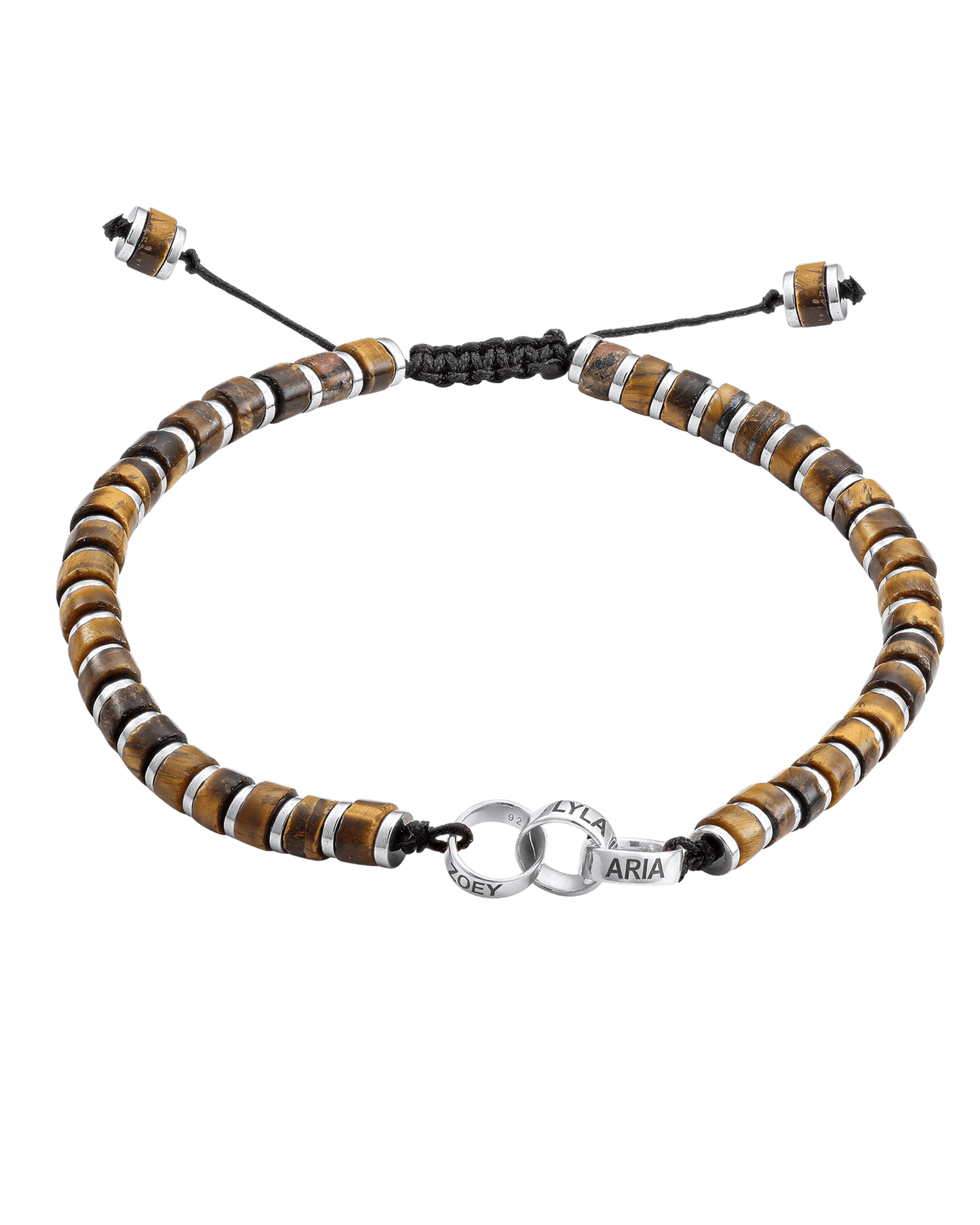 Bracelet Oeil de Tigre & Bagues Personnalisables - Argent 925 Bracelets magal-dev 3 Lien(s)