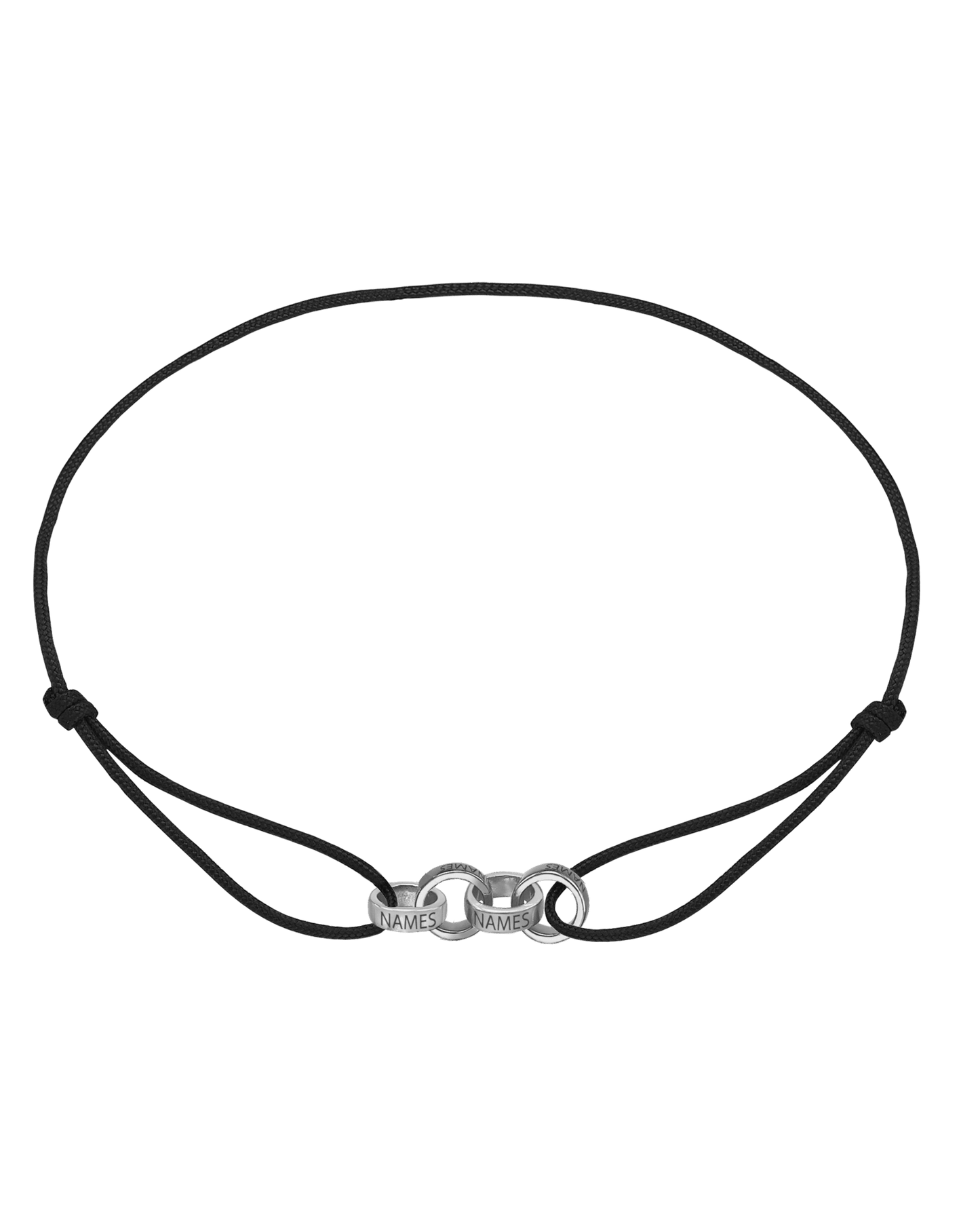 Bracelets Homme Liens Éternels & Gravure(s) - Or Blanc 14 carats Bracelets magal-dev Noir 4 Liens