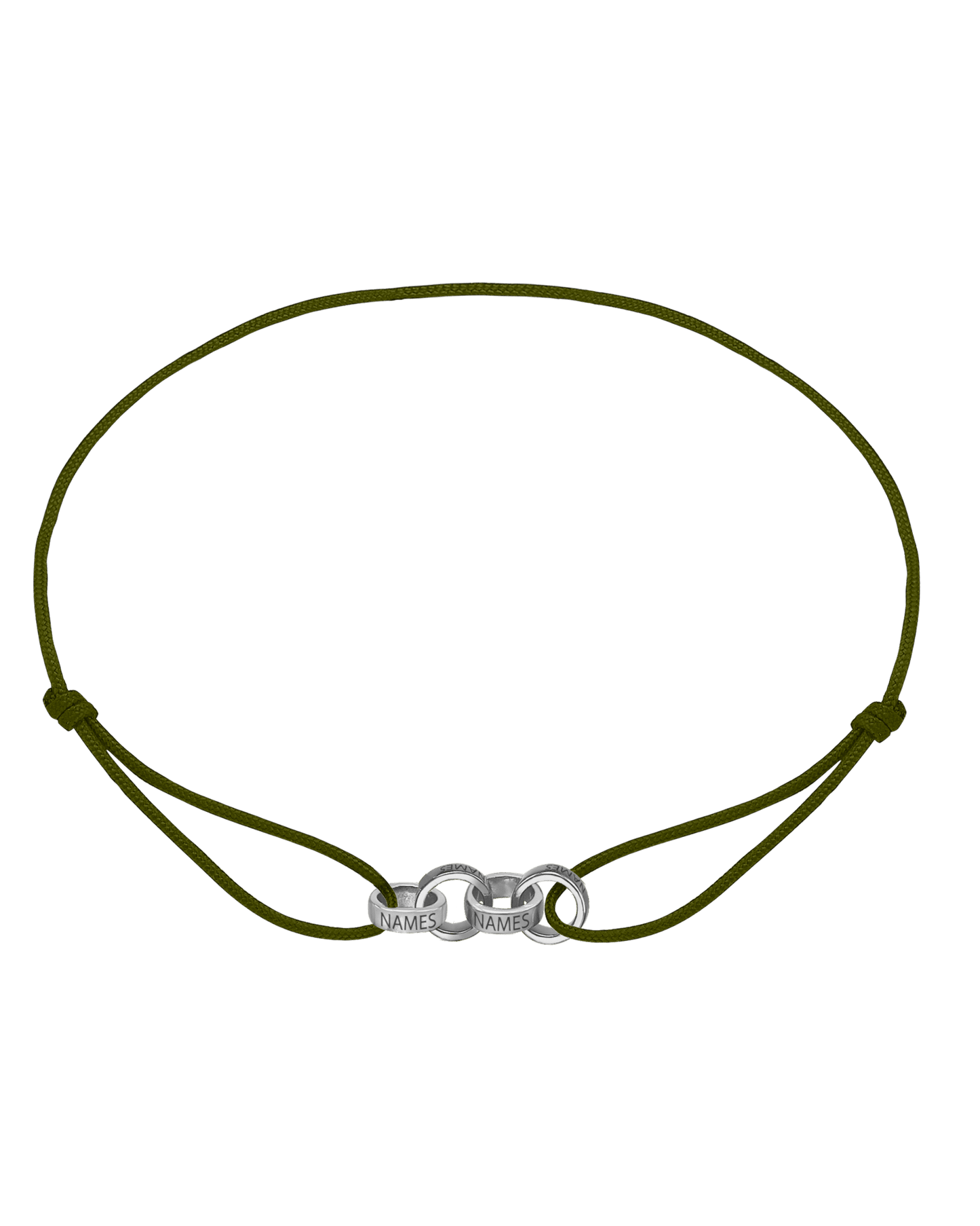 Bracelets Homme Liens Éternels & Gravure(s) - Or Blanc 14 carats Bracelets magal-dev Kaki 4 Liens