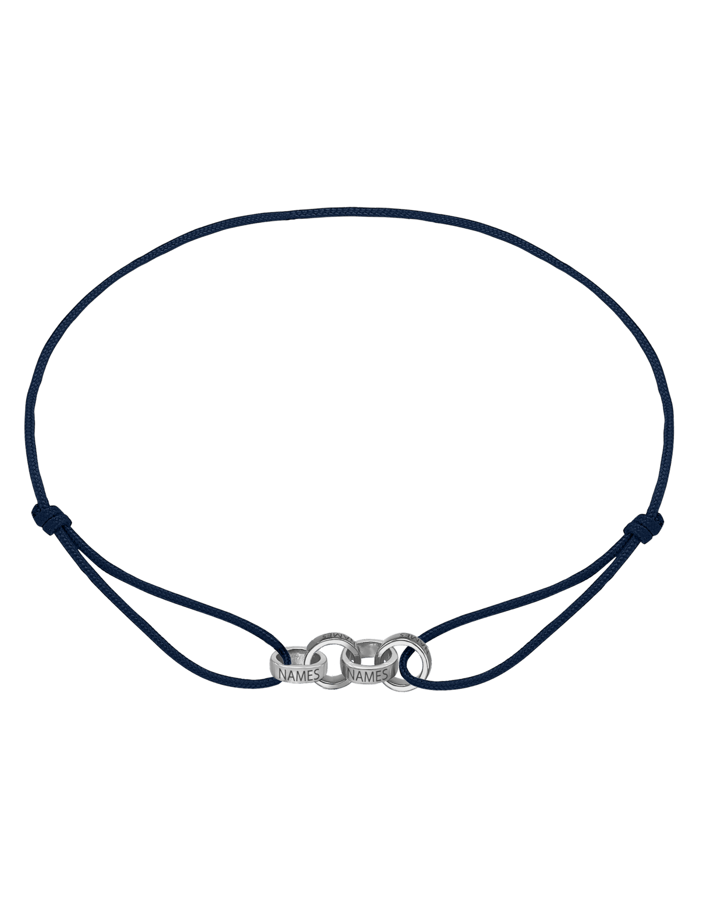 Bracelets Homme Liens Éternels & Gravure(s) - Or Blanc 14 carats Bracelets magal-dev Bleu Marine 4 Liens
