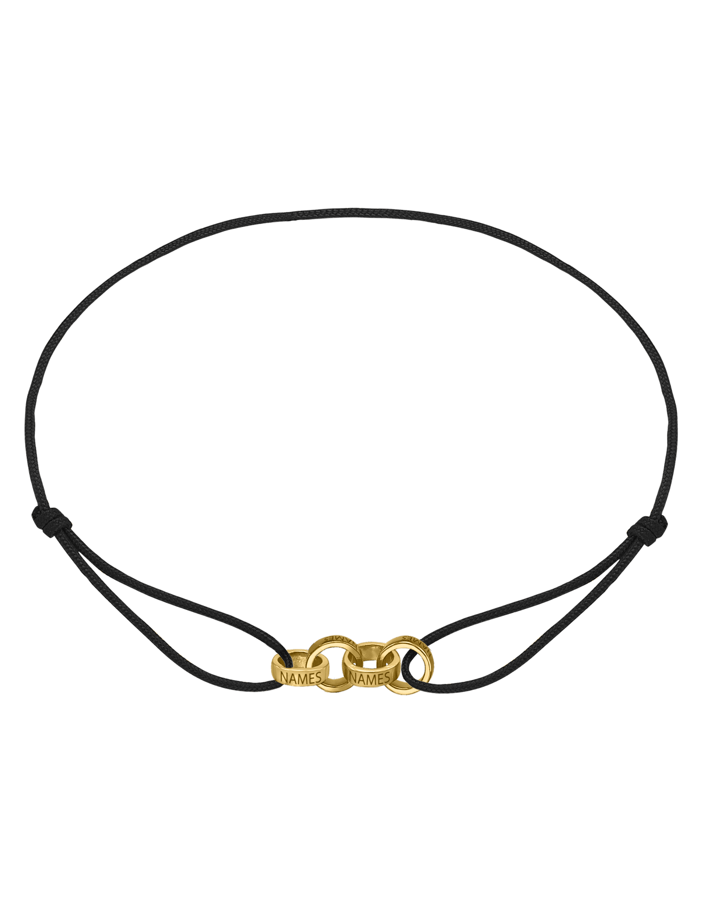 Bracelets Homme Liens Éternels & Gravure(s) - Or Jaune 14 carats Bracelets magal-dev Noir 4 Liens