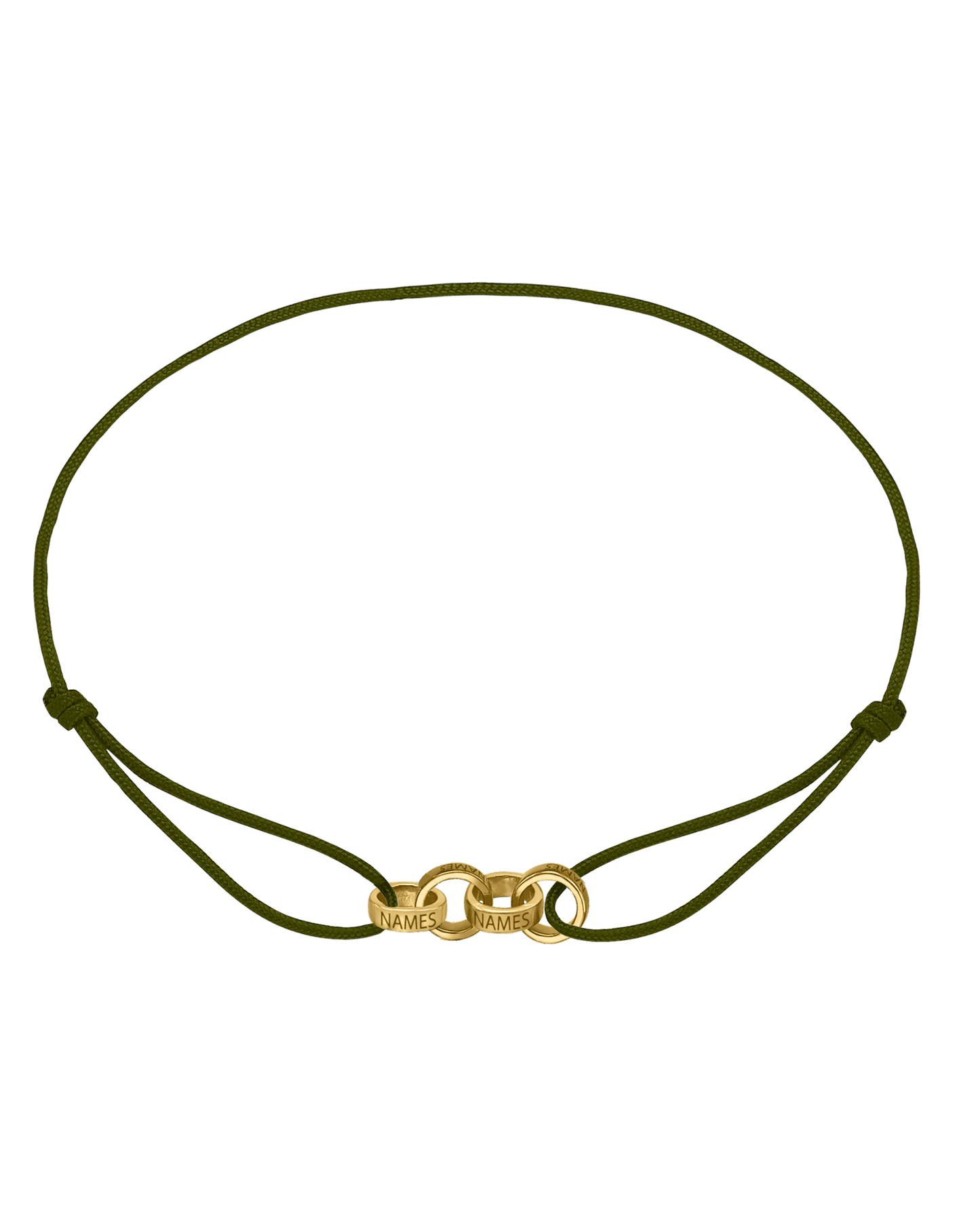 Bracelets Homme Liens Éternels & Gravure(s) - Or Jaune 14 carats Bracelets magal-dev Kaki 4 Liens