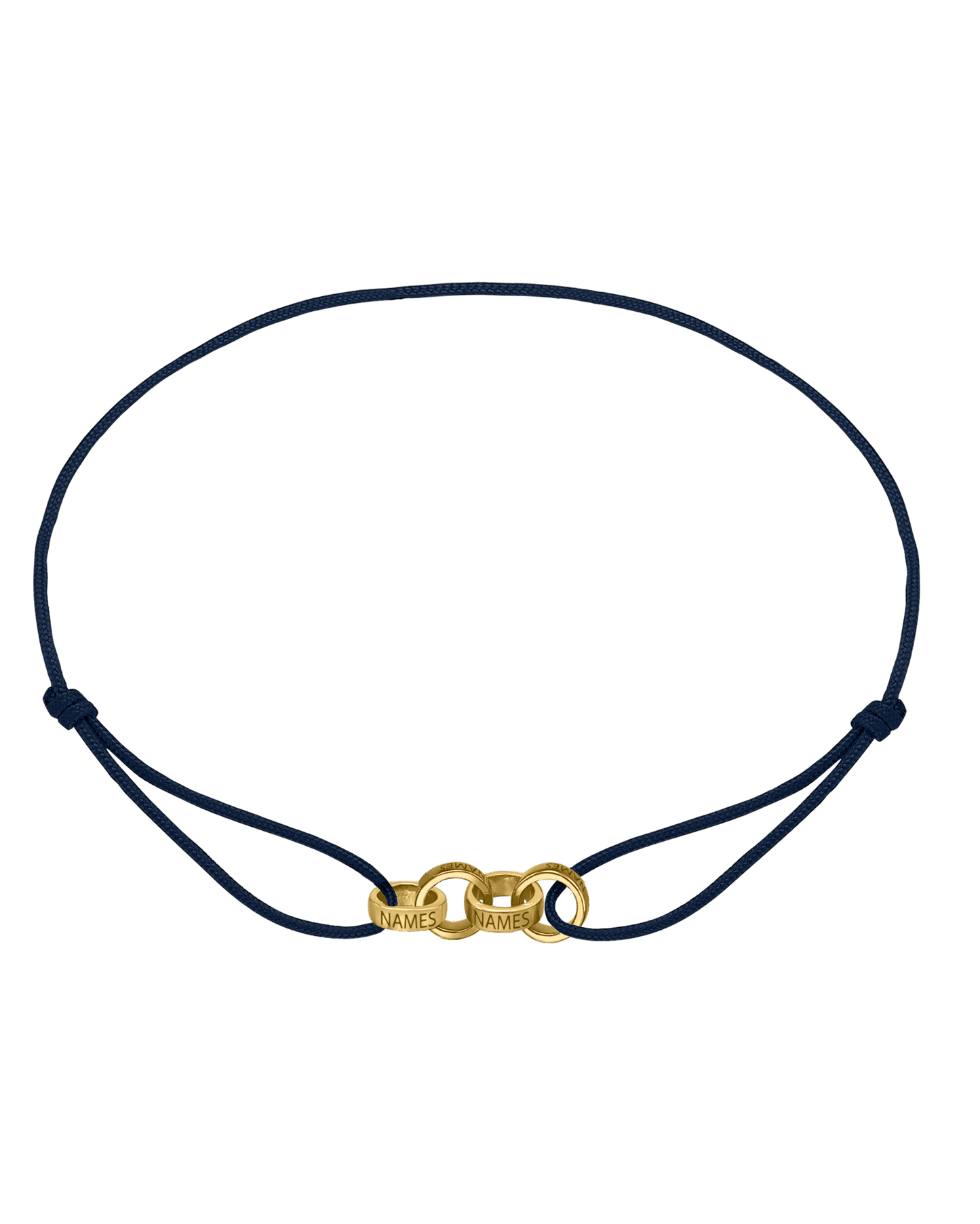 Bracelets Homme Liens Éternels & Gravure(s) - Or Jaune 14 carats Bracelets magal-dev Bleu Marine 4 Liens