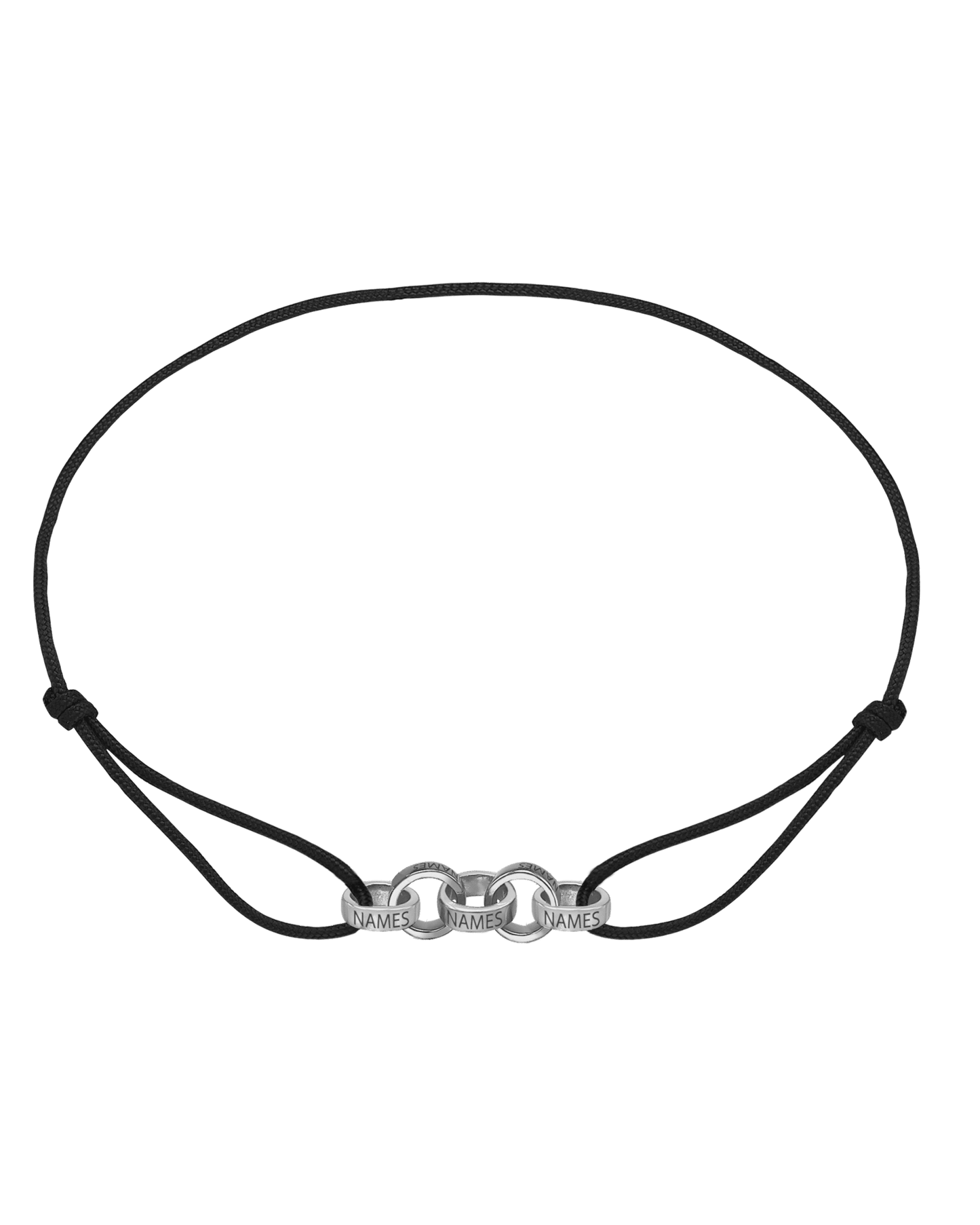 Bracelets Homme Liens Éternels & Gravure(s) - Or Blanc 14 carats Bracelets magal-dev Noir 5 Liens