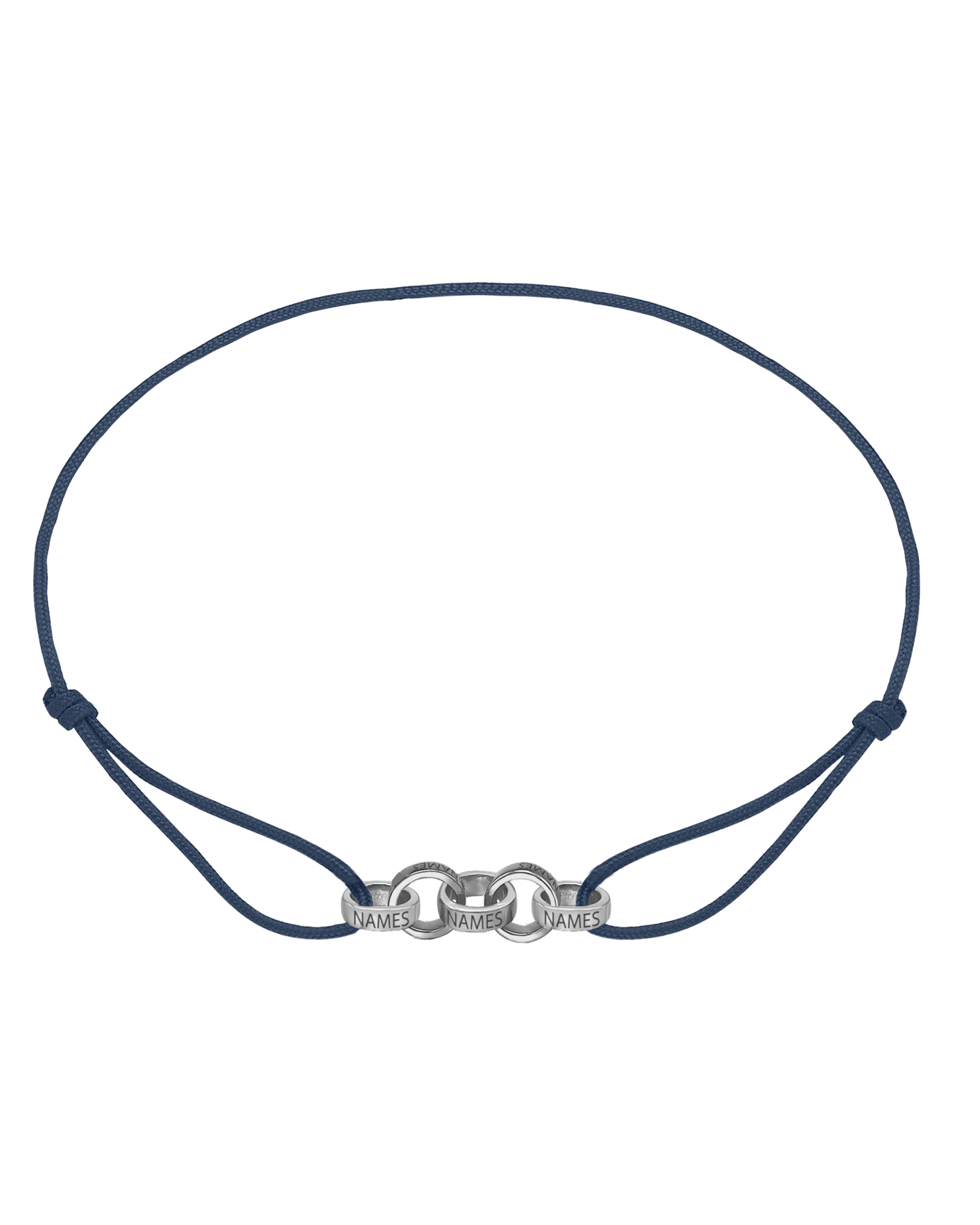 Bracelets Homme Liens Éternels & Gravure(s) - Or Blanc 14 carats Bracelets magal-dev Bleu Marine 5 Liens