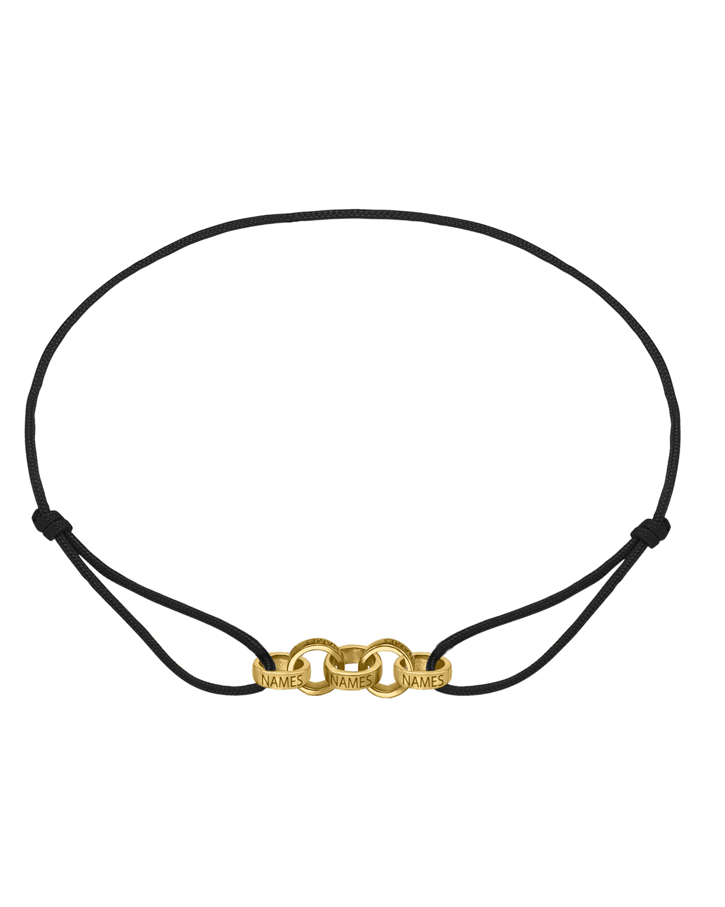 Bracelets Homme Liens Éternels & Gravure(s) - Or Jaune 14 carats Bracelets magal-dev Noir 5 Liens