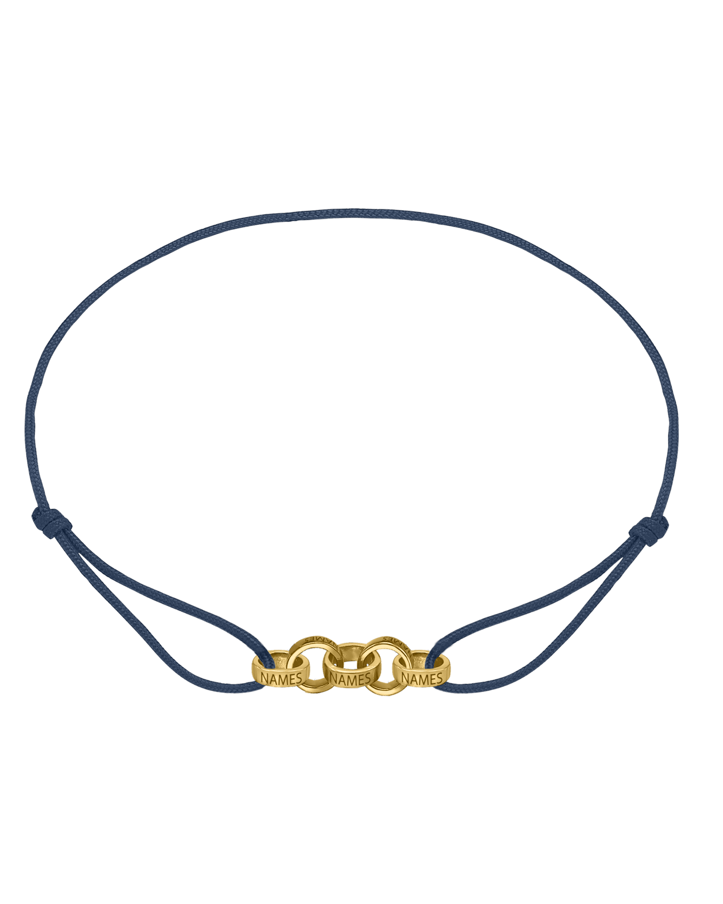 Bracelets Homme Liens Éternels & Gravure(s) - Or Jaune 14 carats Bracelets magal-dev Bleu Marine 5 Liens