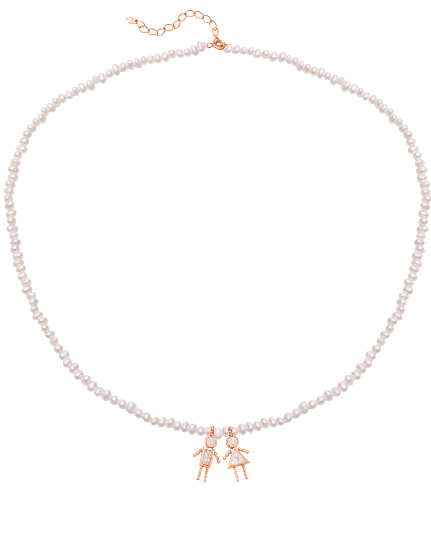 Collier Mini Me Perles Naturelles - Or Rose Plaqué 18 carats Necklaces magal-dev 1 40cm + 5cm Extension de chaîne