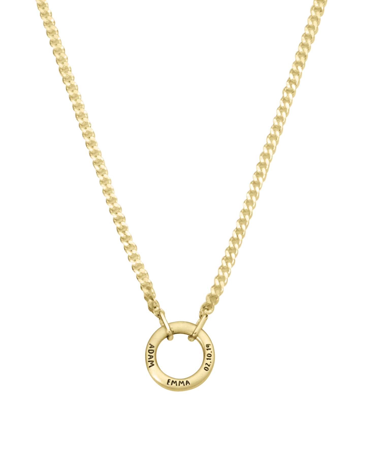 Collier Homme My Family- Or Jaune Plaqué 18 carats Necklaces magal-dev Brossé (Mat) 1 Nom 50cm
