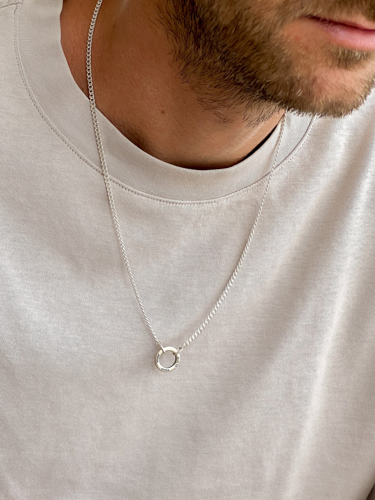 Men's Family Circle Necklace - 925 Sterling Silver Necklaces magal-dev