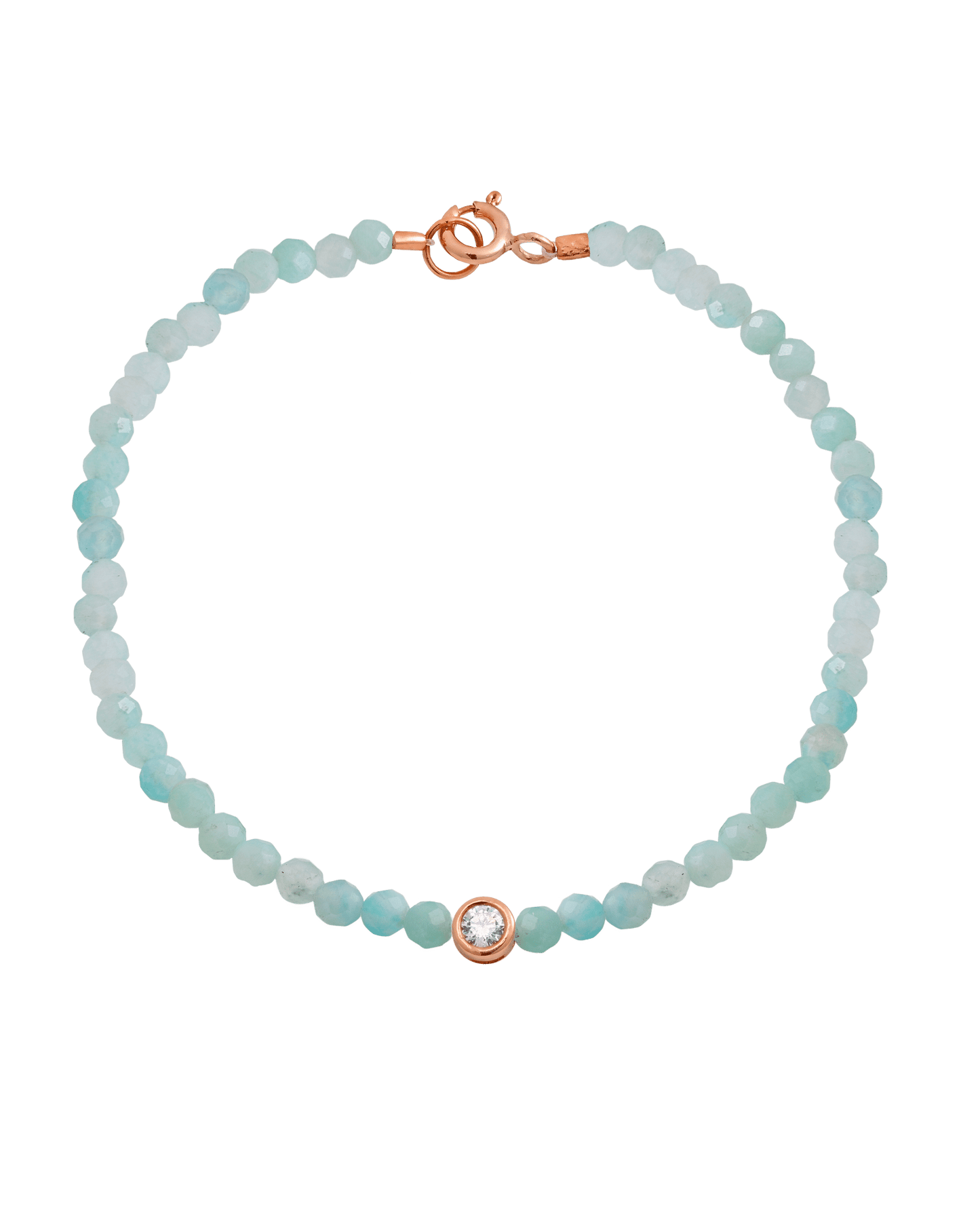 Bracelet Pierres Précieuses & Diamants - Or Rose 14 carats Bracelets magal-dev Apatite naturelle Small: 0.03 carats 15cm (Poignet: Small)