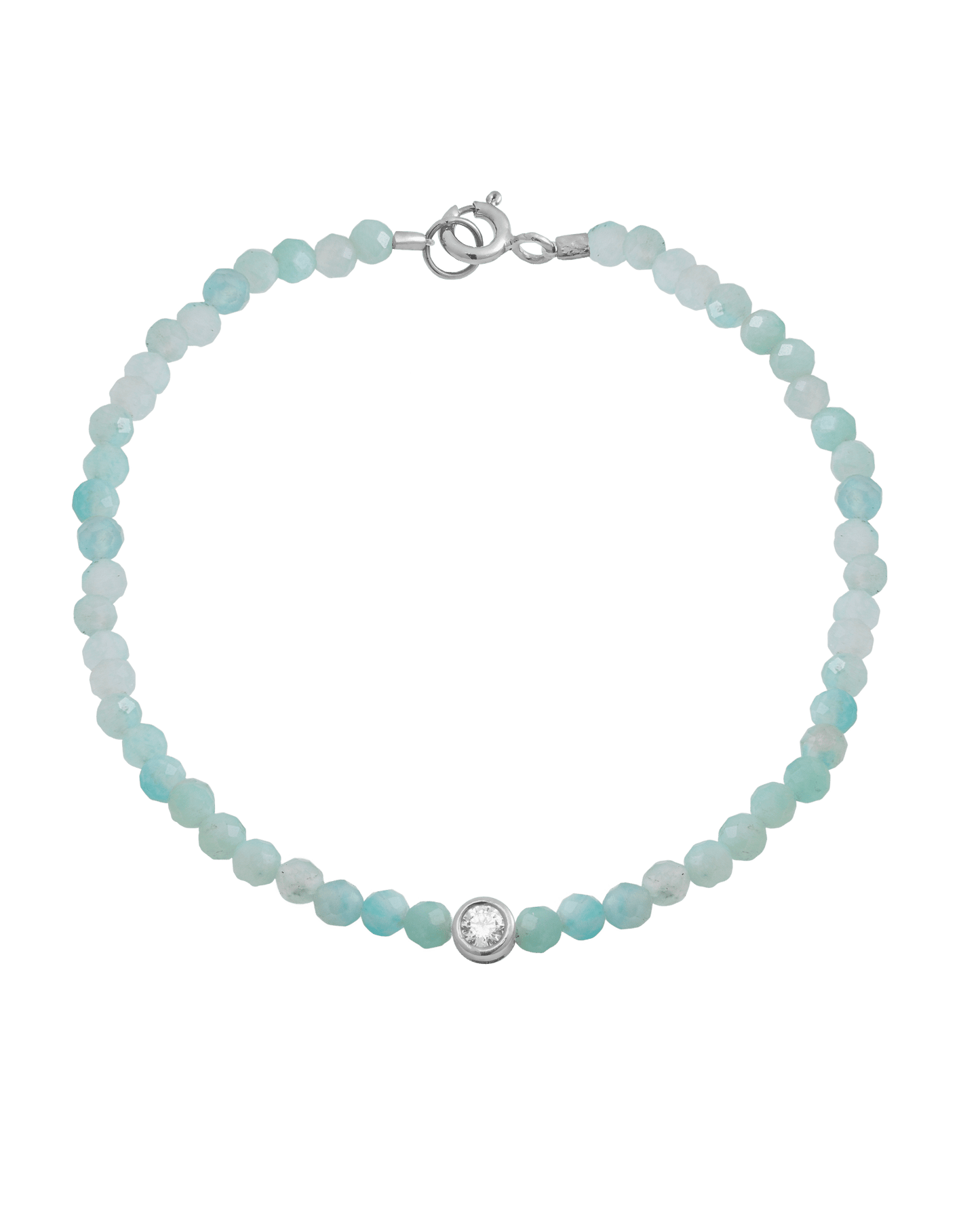 Bracelet Pierres Précieuses & Diamants - Or Blanc 14 carats Bracelets magal-dev Apatite naturelle Small: 0.03 carats 15cm (Poignet: Small)