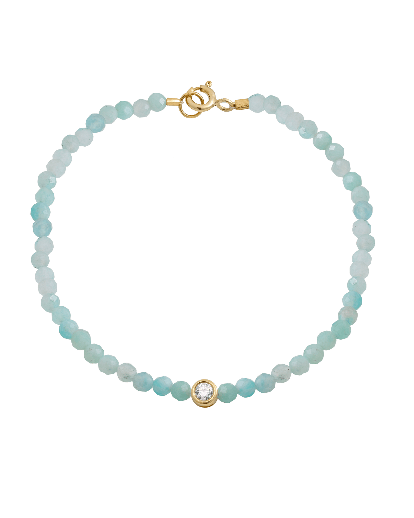 Gemstone & Diamond Bracelet - 14K Yellow Gold Bracelets magal-dev Natural Apatite Small: 0.03ct 6" - S wrist