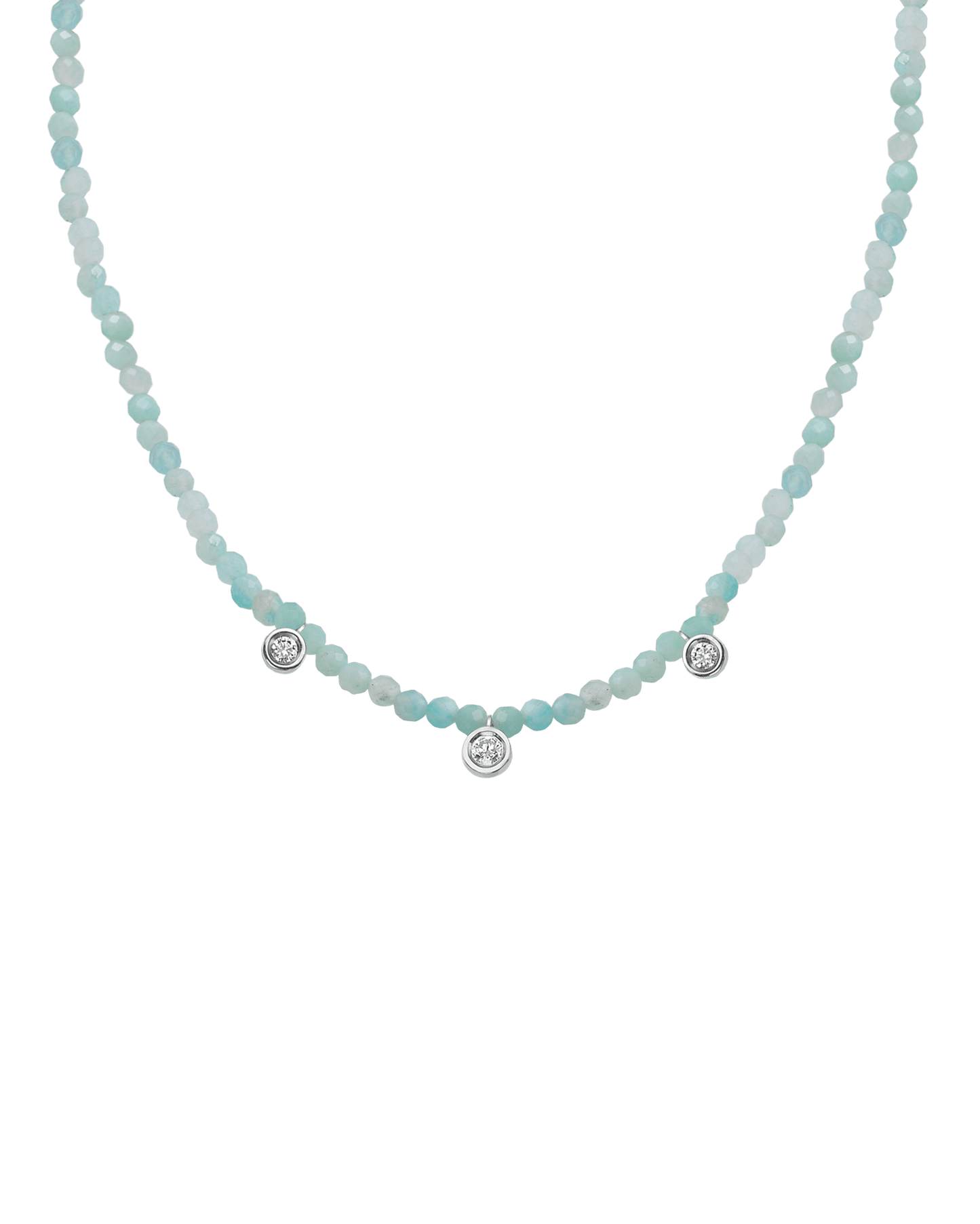 Colliers 3 Diamants & Pierres Précieuses - Or Rose 14 carats Necklaces magal-dev