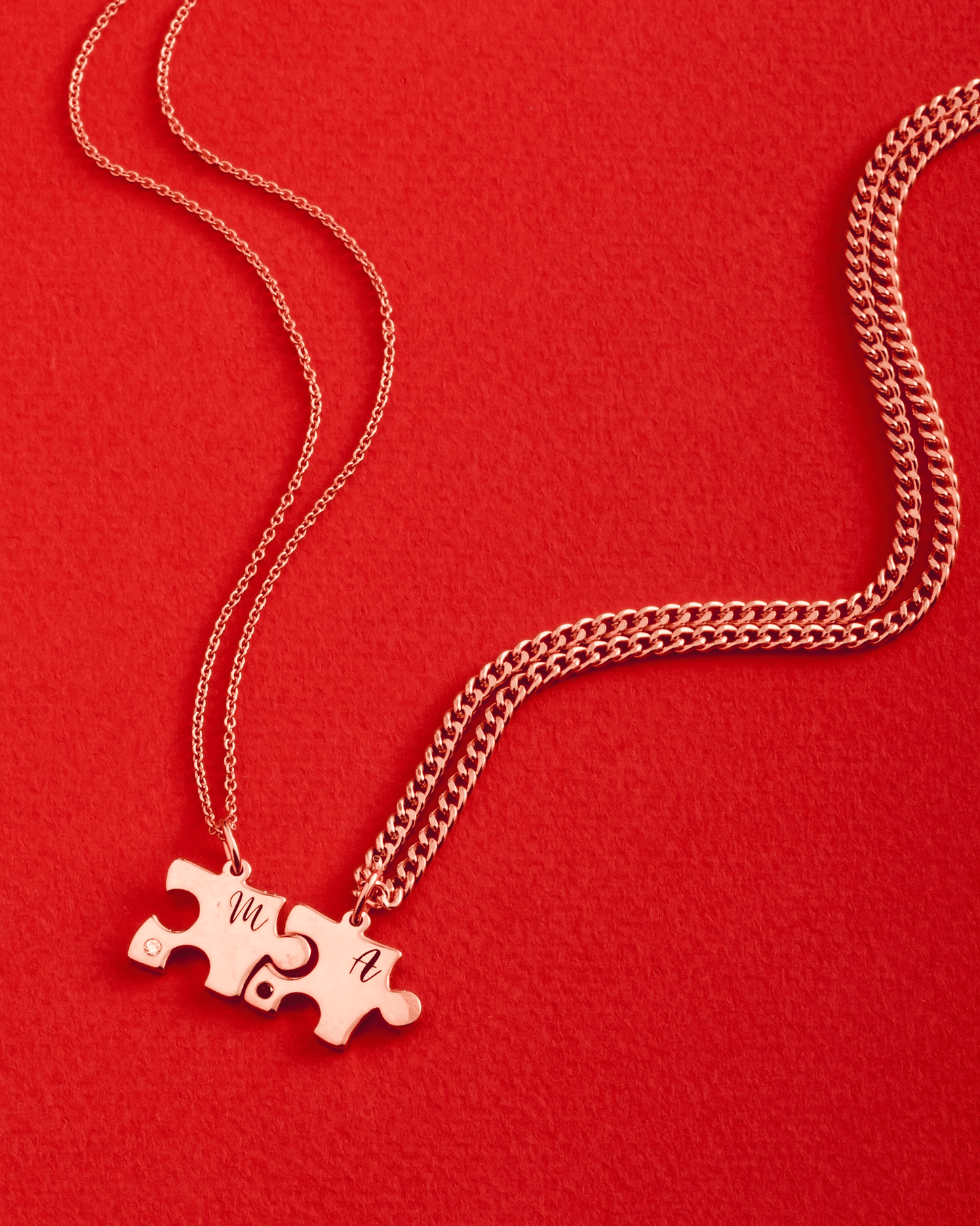 Puzzle-Halsketten für Paar - 18K Vergoldetes Necklaces magal-dev