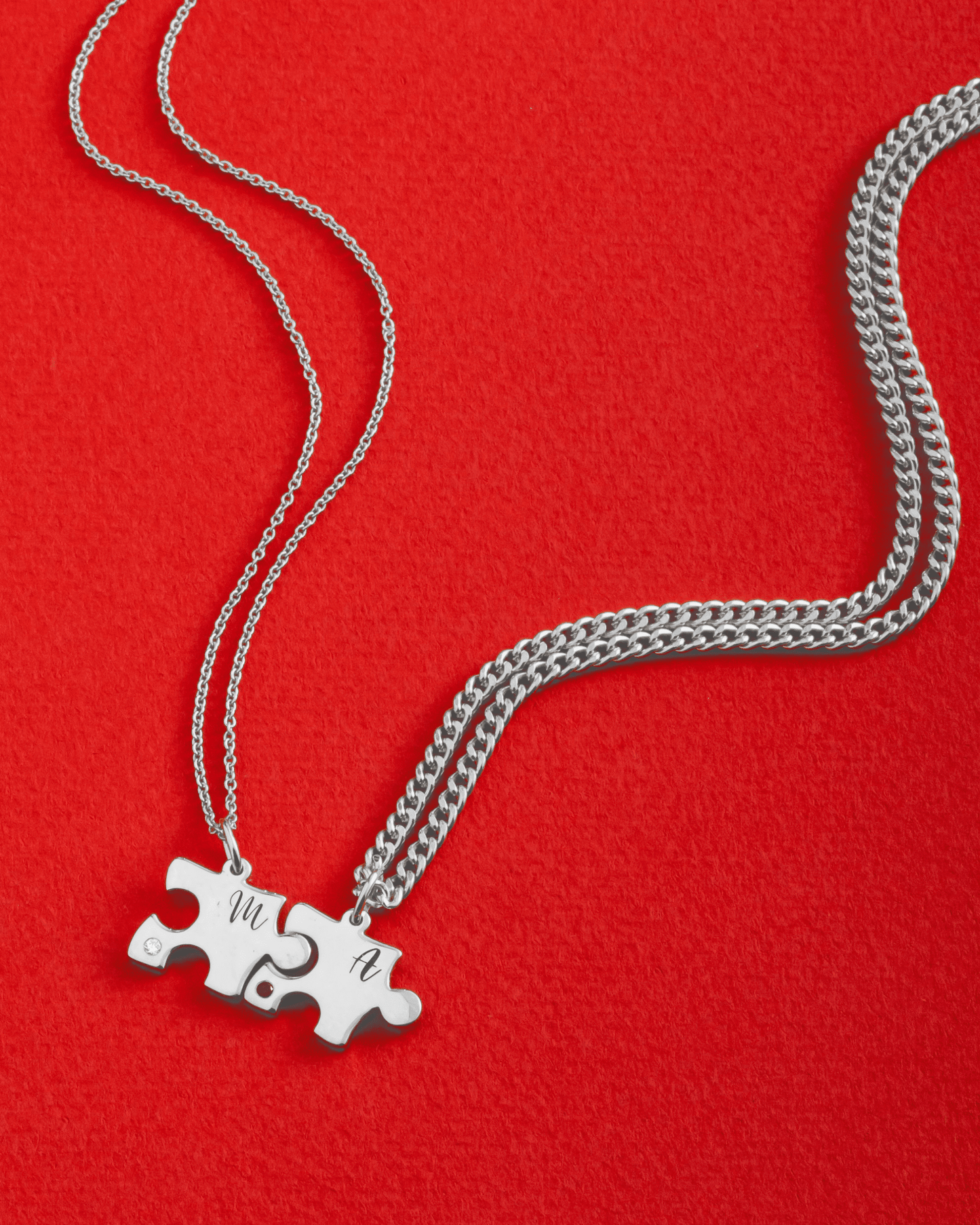 Puzzle-Halsketten für Paar - 18K Vergoldetes Necklaces magal-dev