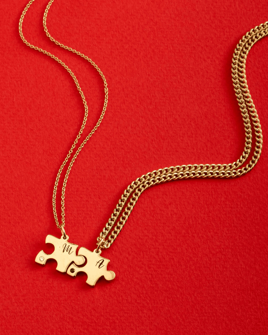Puzzle Necklaces for Couple - 18K Gold Vermeil Necklaces magal-dev