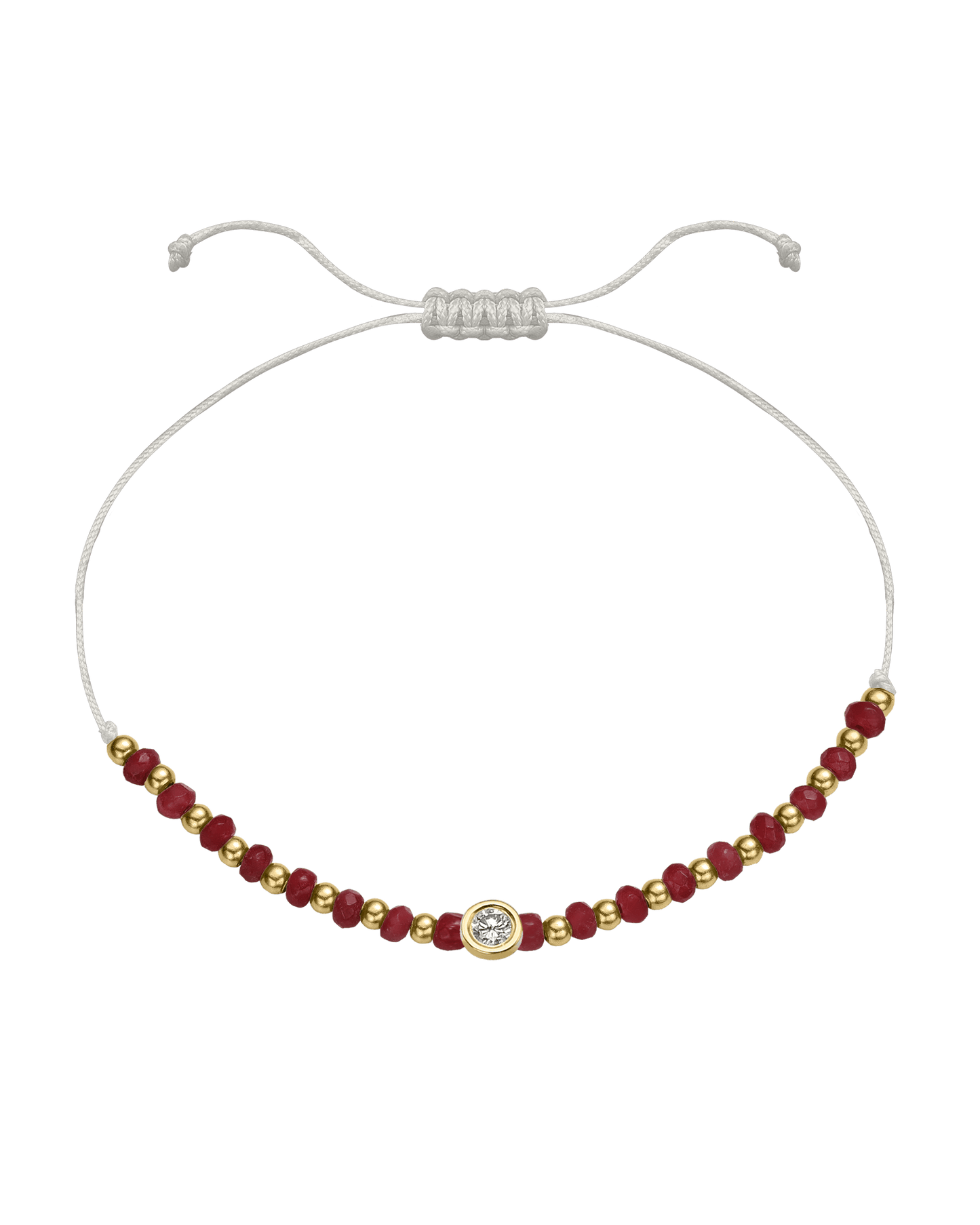 Red Agate Gemstone String of Love Bracelet for Confidence - 14K Yellow Gold Bracelet 14K Solid Gold Pearl Large: 0.1ct