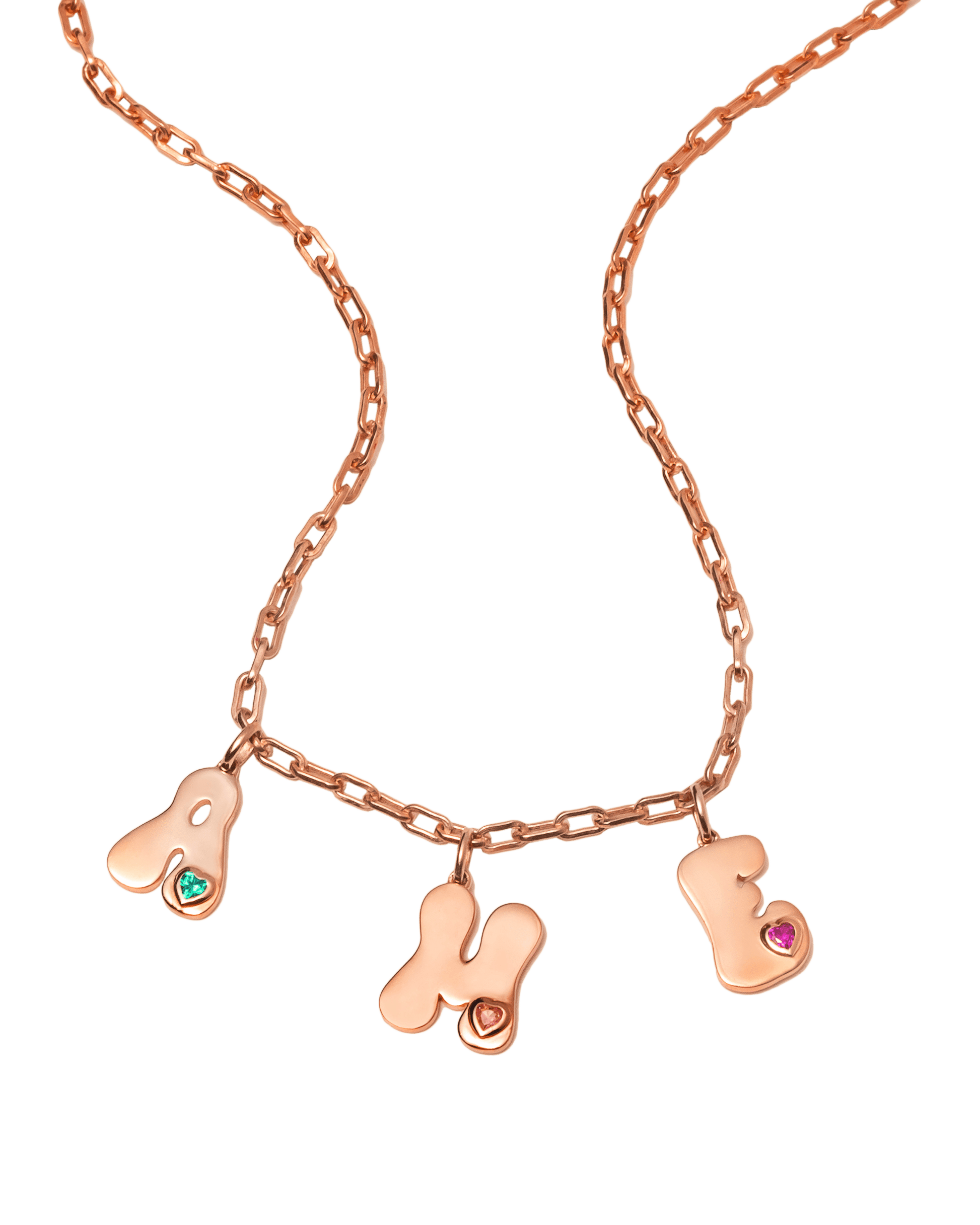 Retro Initial Charms Necklace - 18K Gold Vermeil Necklaces magal-dev