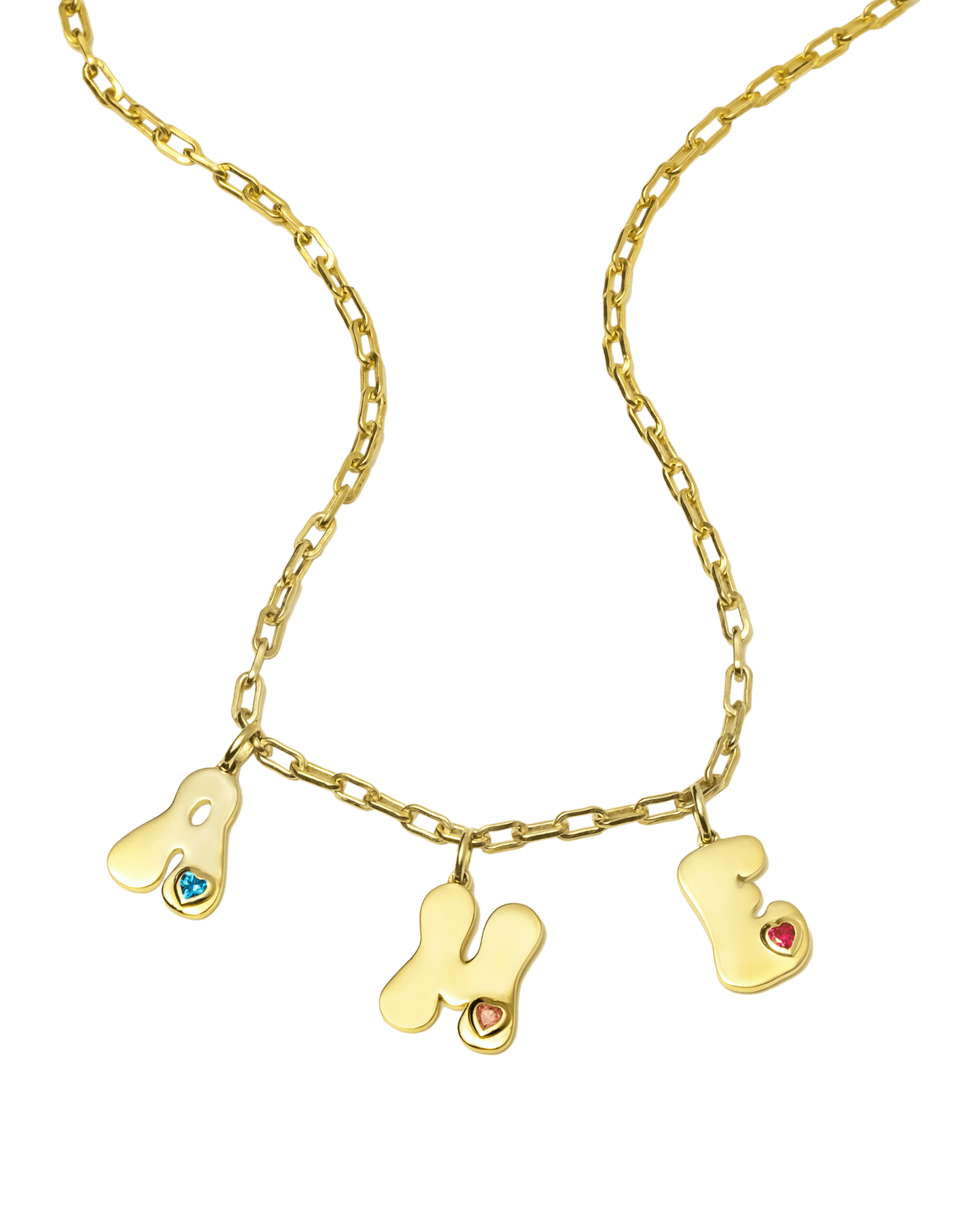 Retro Initial Charms Necklace - 18K Gold Vermeil Necklaces magal-dev 1 Initial 16”