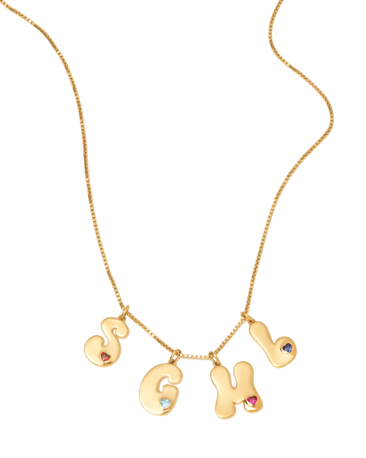 Retro Initial Necklace - 18K Gold Vermeil Necklaces magal-dev 1 Initial 16”