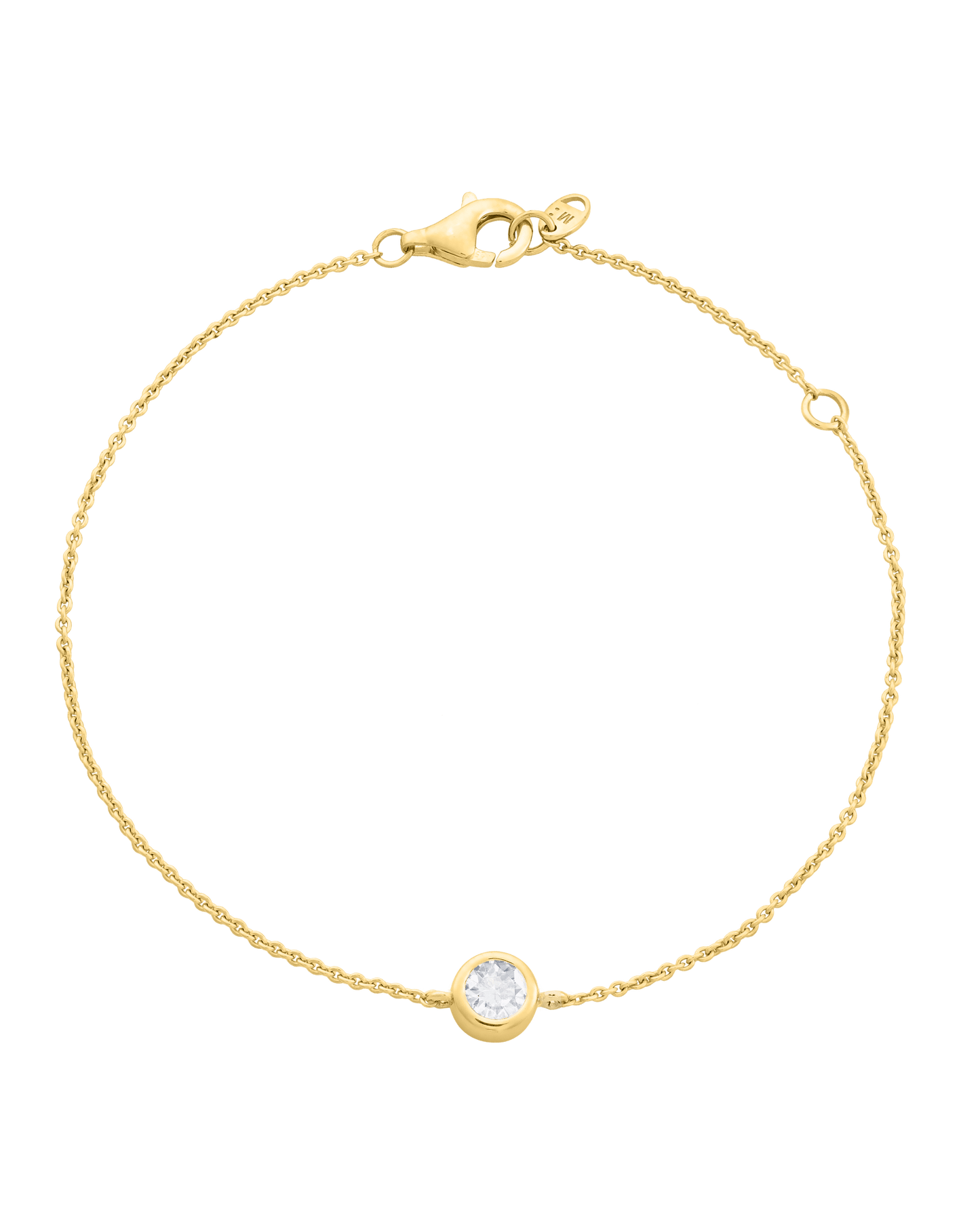 Bracelet Diamant Rond Solitaire - Or Jaune 14 carats Bracelets magal-dev 0.10 carats 6"+1“ Extension de chaîne