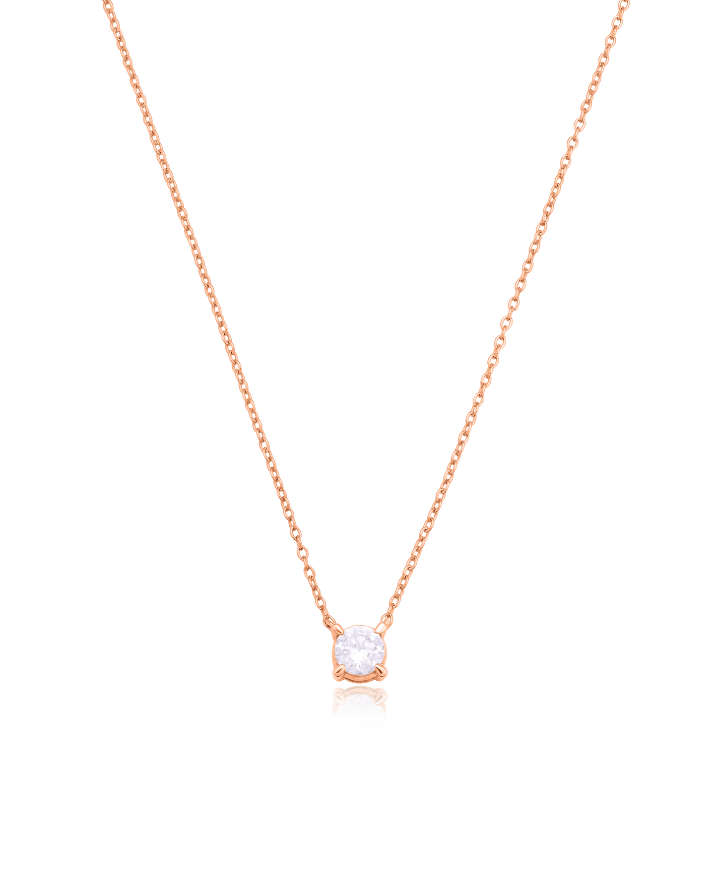 Collier Diamant Rond Solitaire - Or Rose Plaqué 18 carats Necklaces magal-dev 0.10 carats 40cm