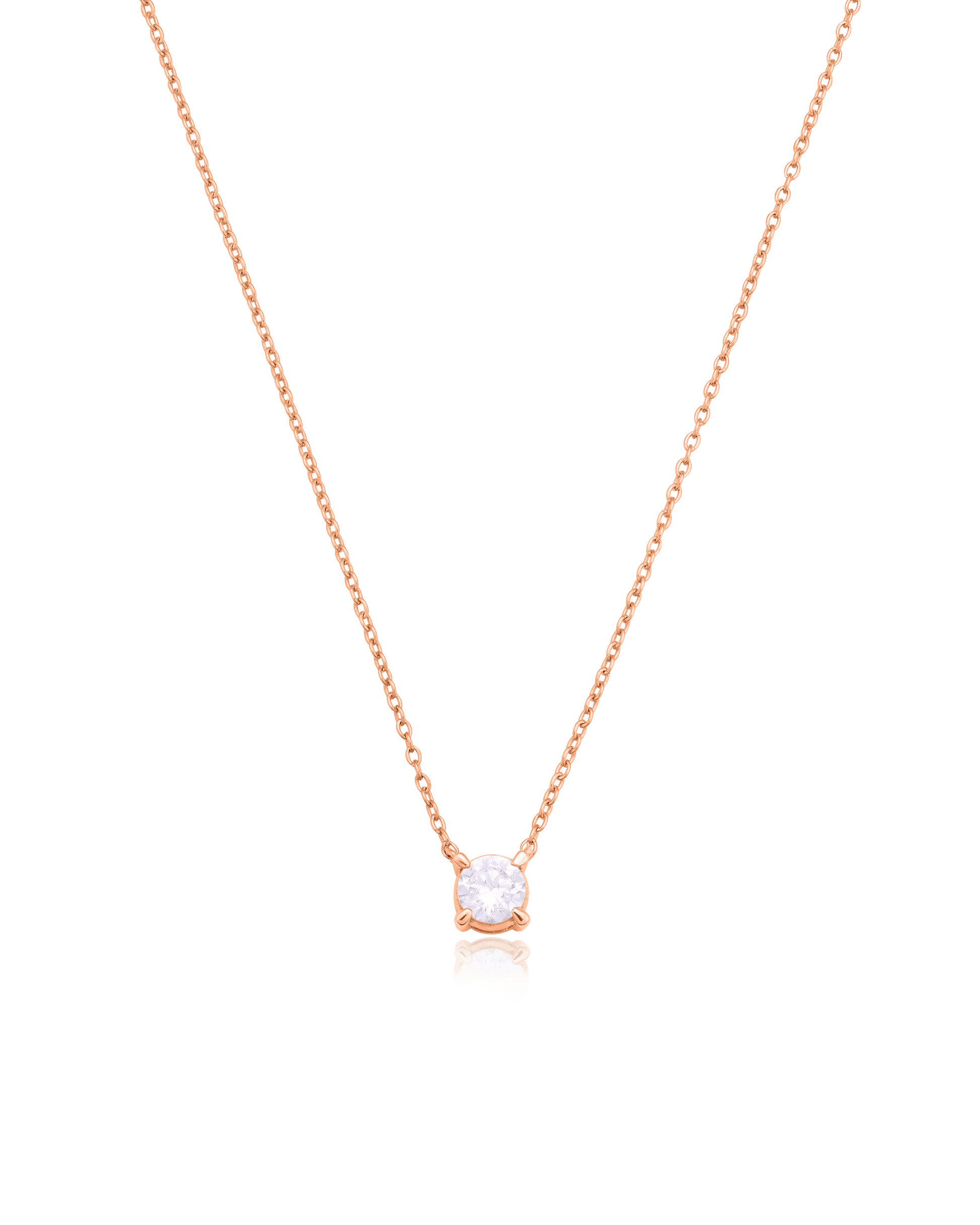 Diamond Solitaire Necklace - 14K White Gold Necklaces magal-dev